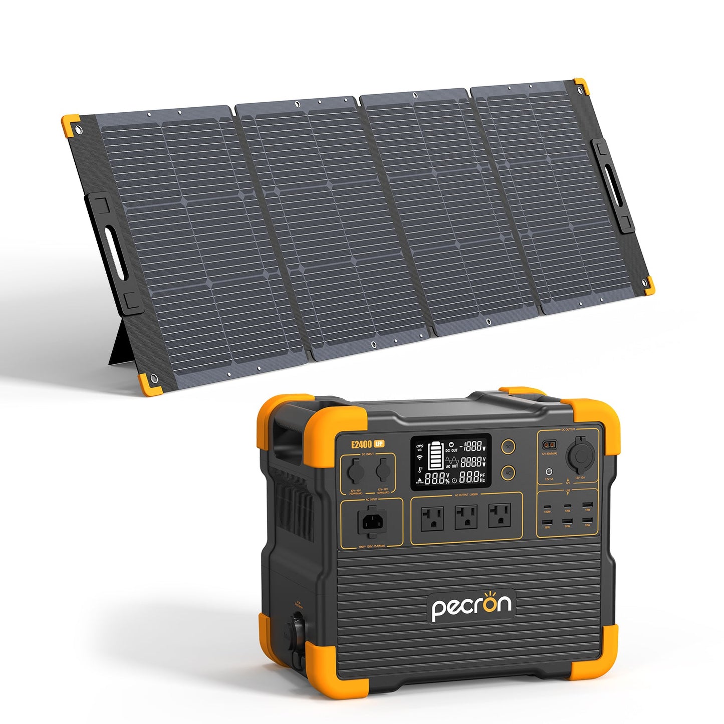 PECRON E2400LFP Portable Power Station 2400W 2048Wh LiFePO4 Solar Generator