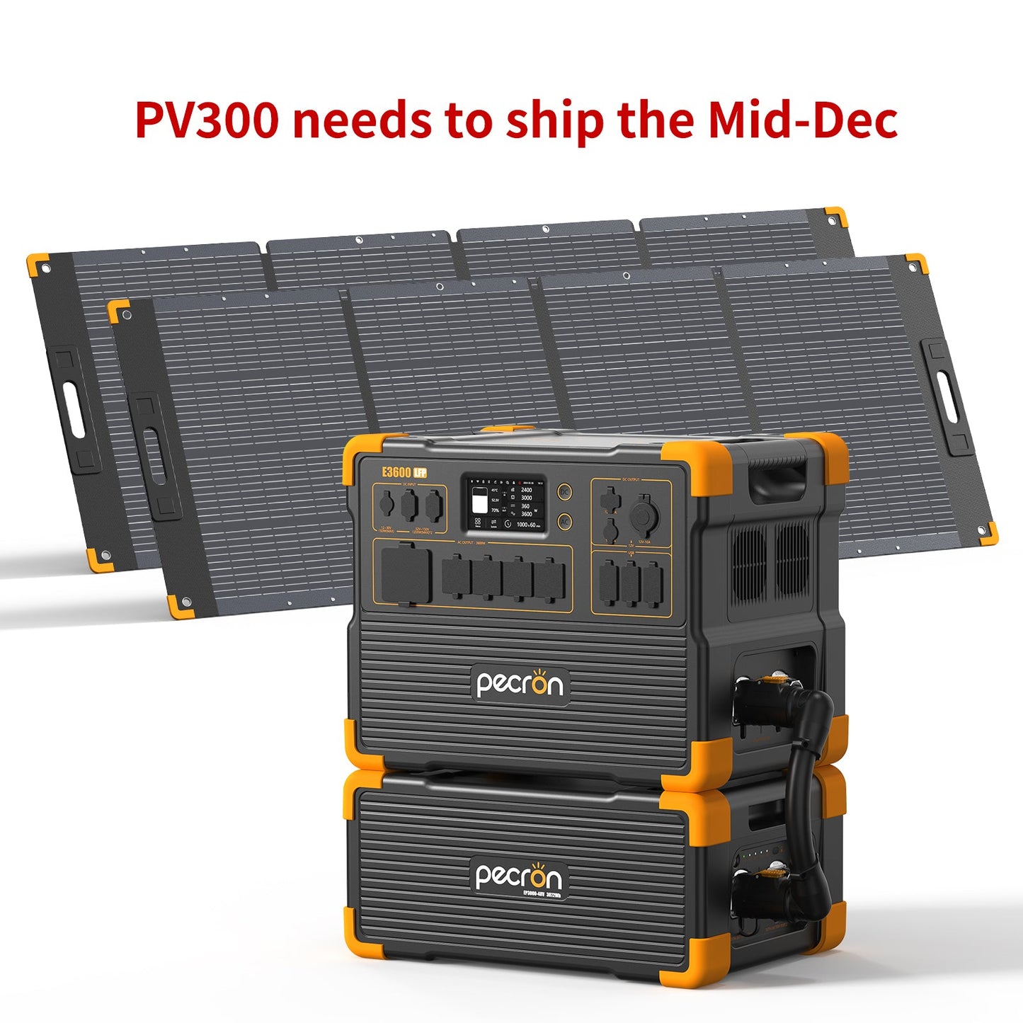 PECRON E3600LFP Solar Generator Kit: 3600W 3072Wh LiFePo4 Portable Power Station