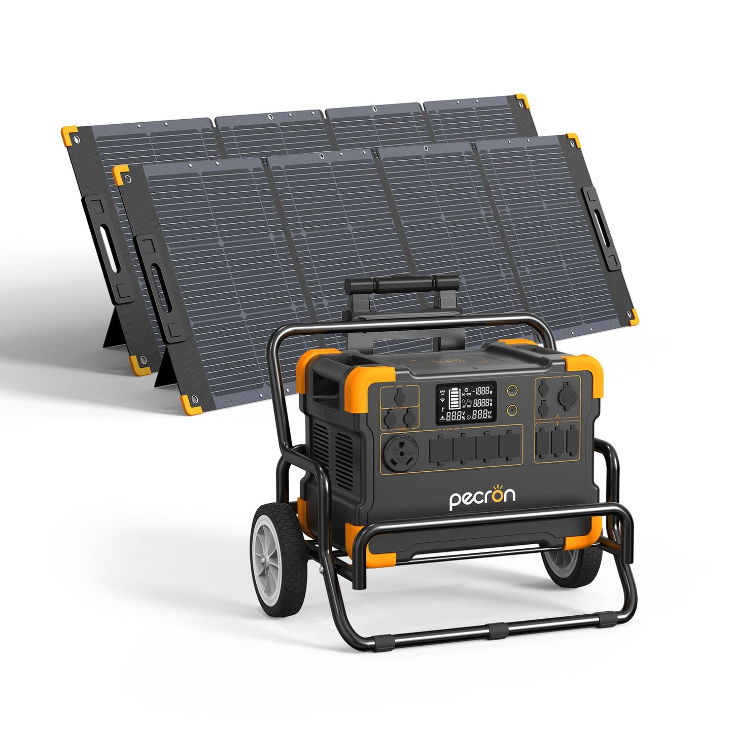 PECRON E2000LFP Expandable 2000W Portable Solar Generator Power Station Kit