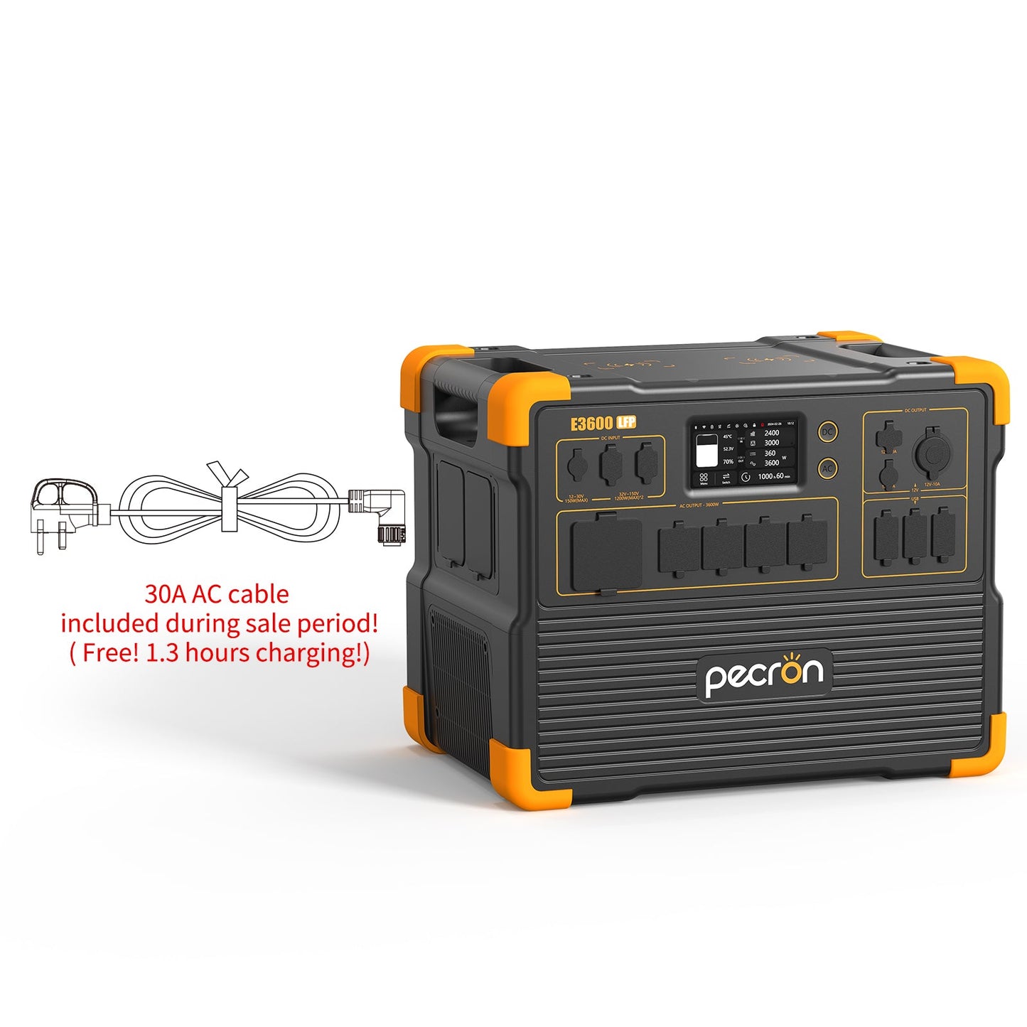 PECRON E3600LFP 3600W 3072Wh Portable Power Station with LiFePO4 Battery
