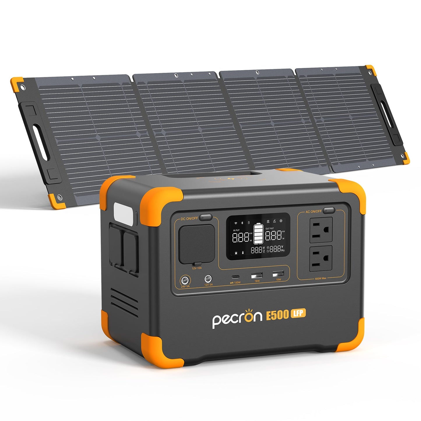 PECRON E500LFP 600W Portable Power Station 576Wh LiFePO4 Battery for Outdoor Adventures