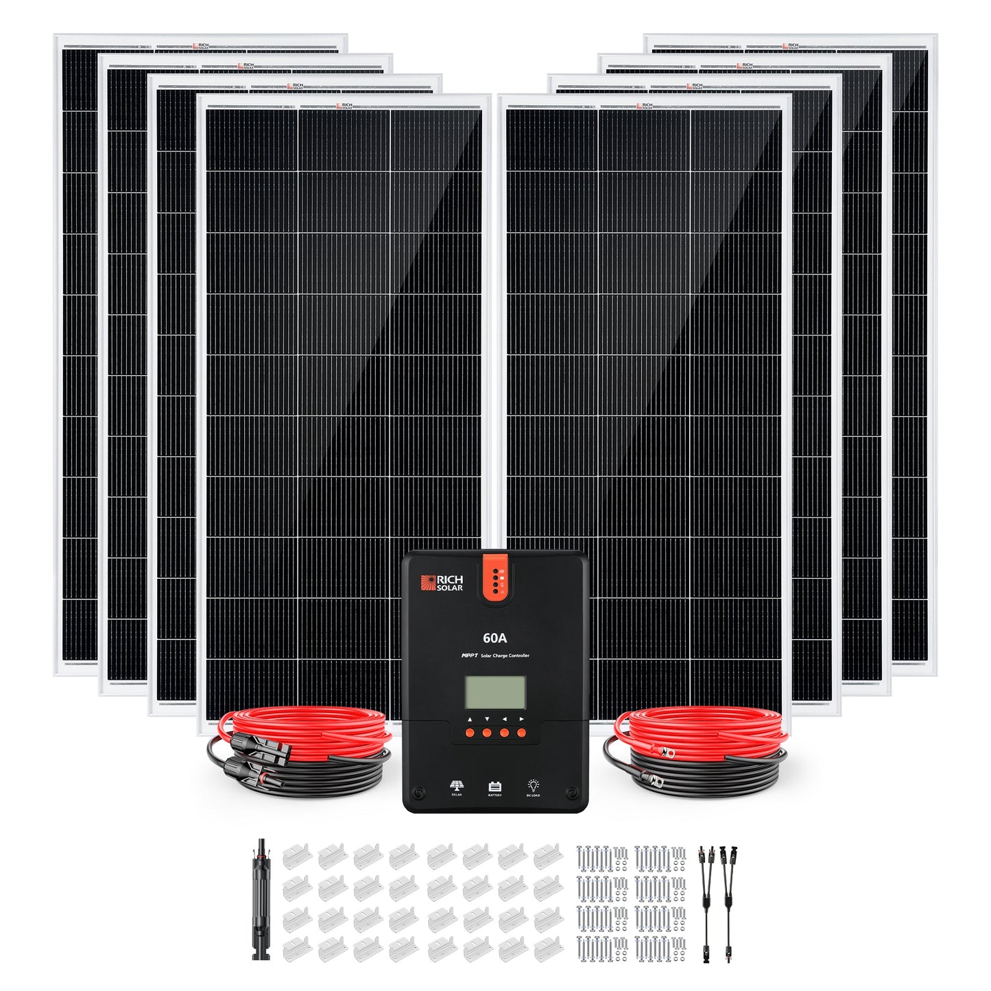 High-Efficiency 1600W 24V Solar Kit with 60A MPPT Charge Controller
