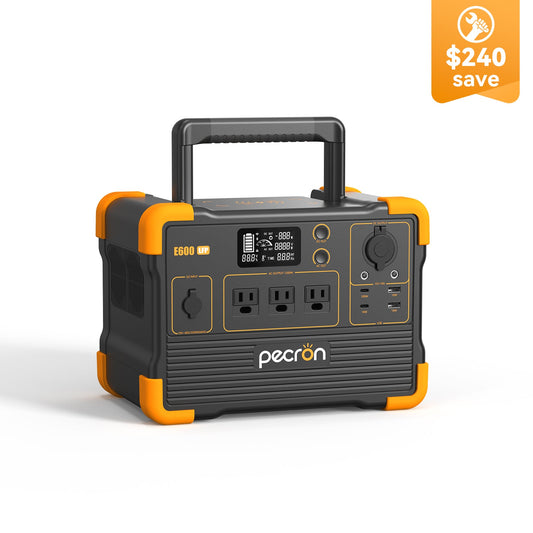 PECRON E600LFP 1200W 614Wh LiFePO4 Portable Power Station Home Outdoor