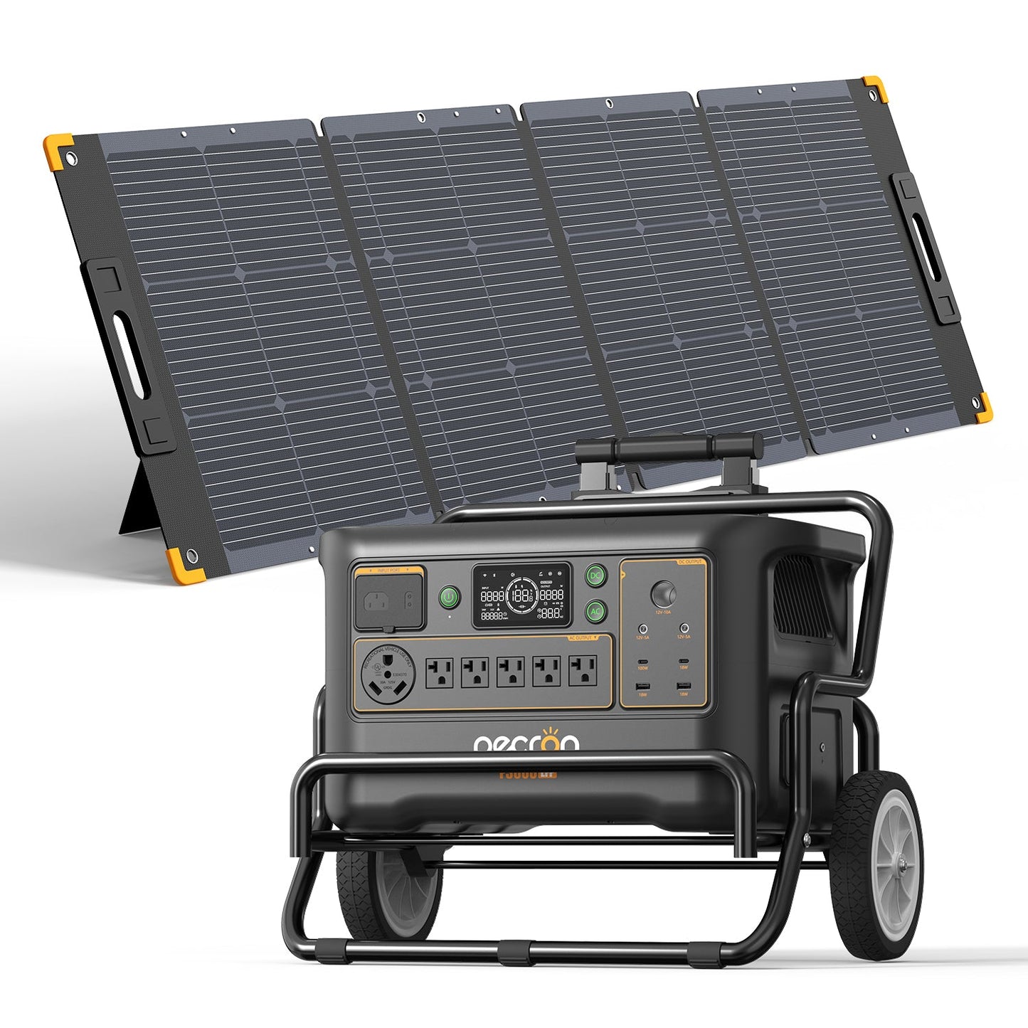 PECRON F3000LFP 3600W 3072Wh LiFePO4 Portable Solar Generator Home Backup