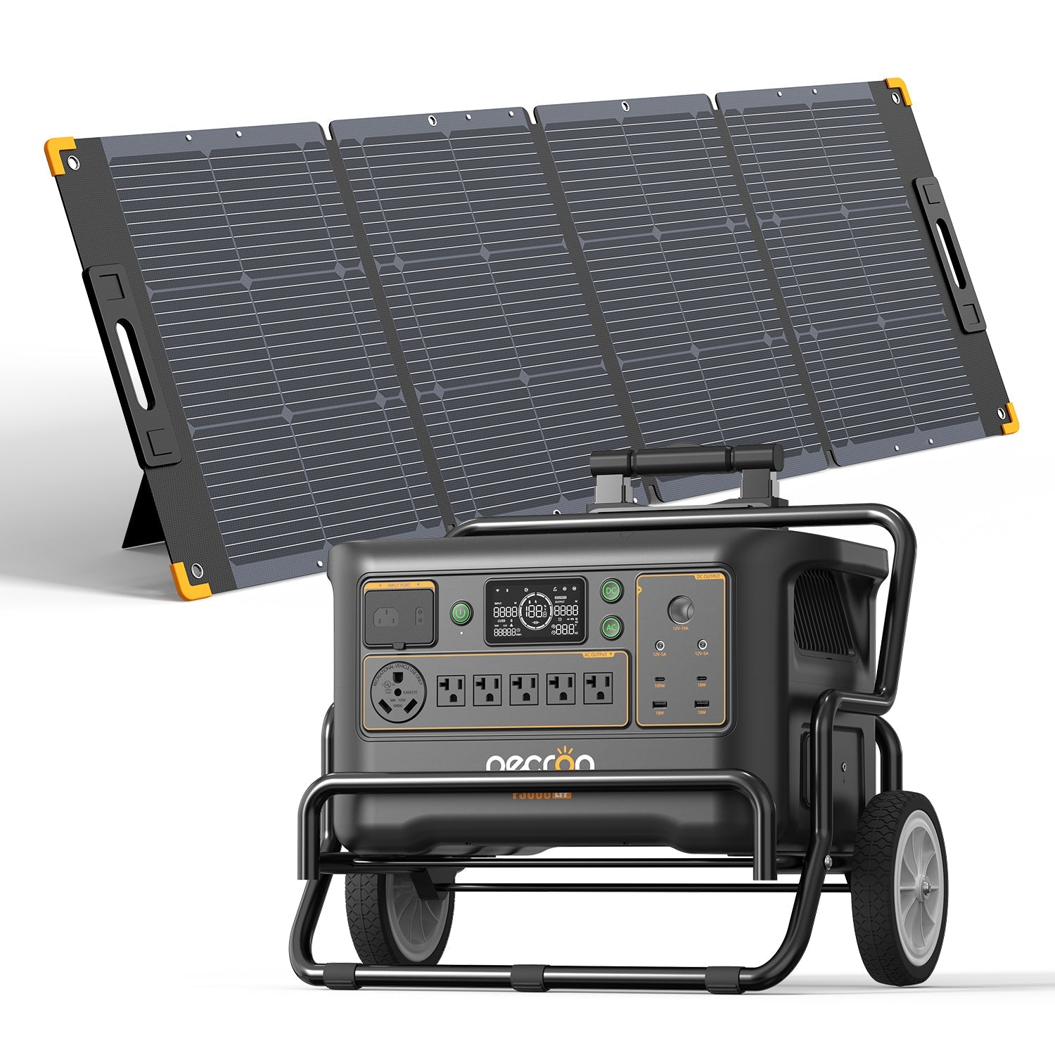 PECRON F3000LFP 3600W 3072Wh LiFePO4 Portable Solar Generator Home Backup
