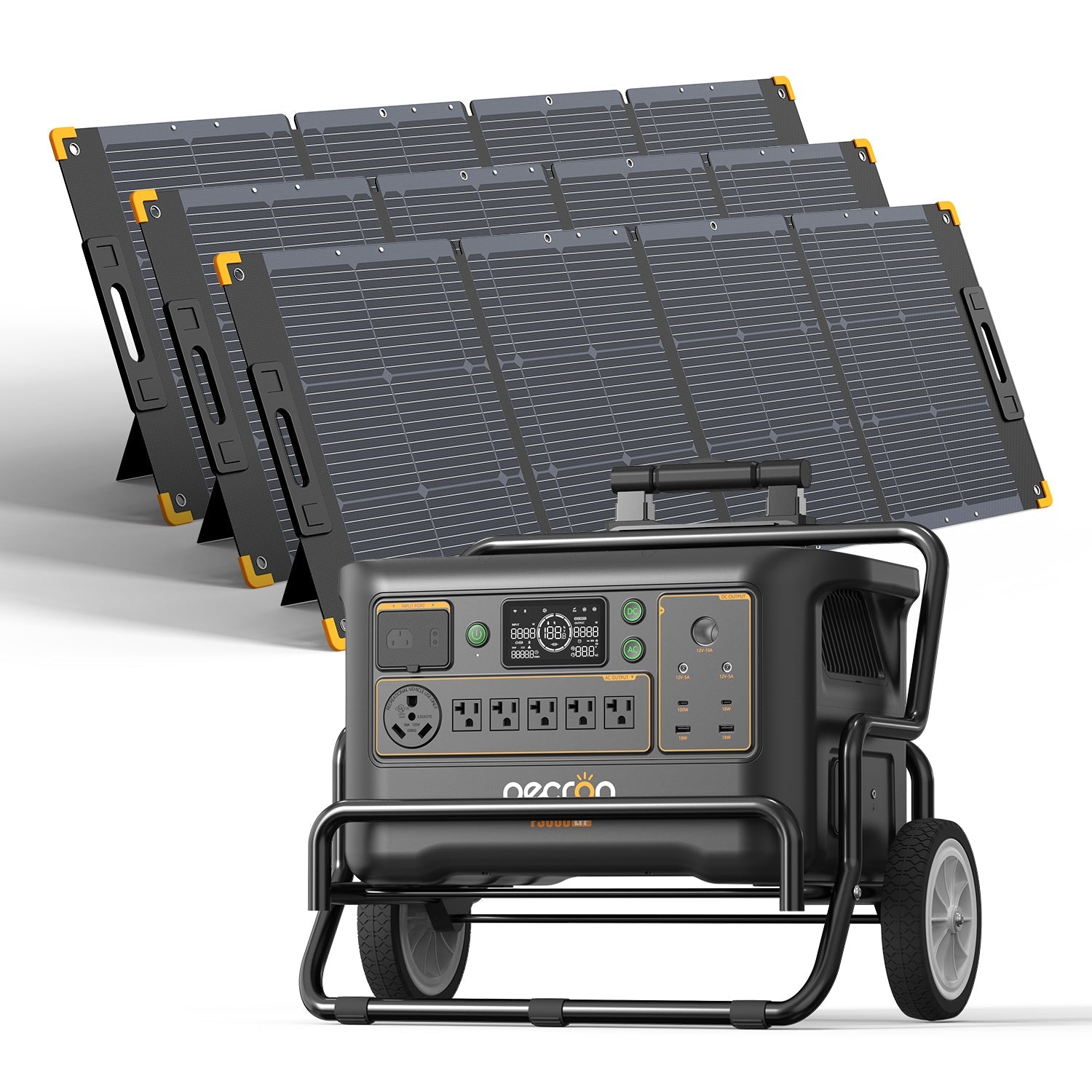 PECRON F3000LFP 3600W 3072Wh LiFePO4 Portable Solar Generator Home Backup
