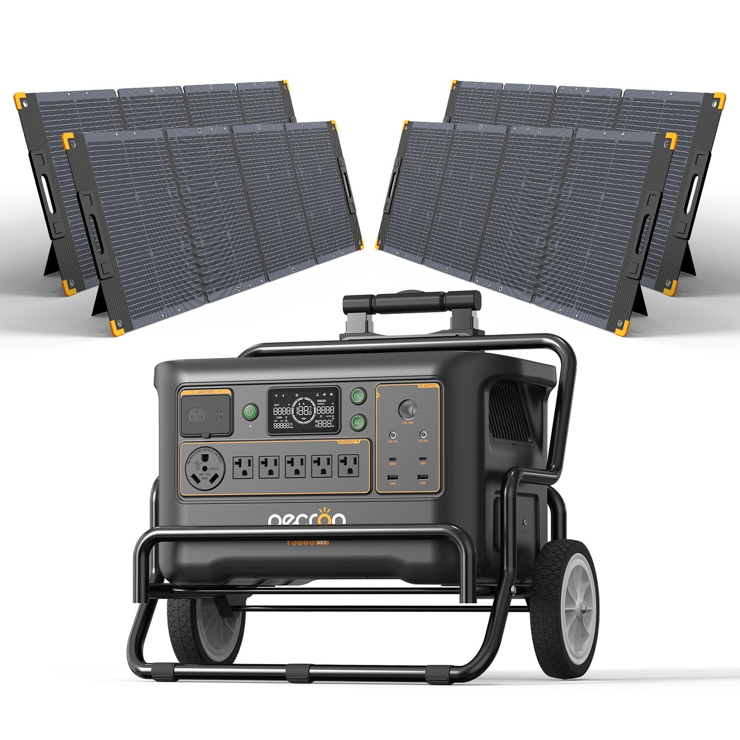PECRON F3000LFP 3600W 3072Wh LiFePO4 Portable Solar Generator Home Backup