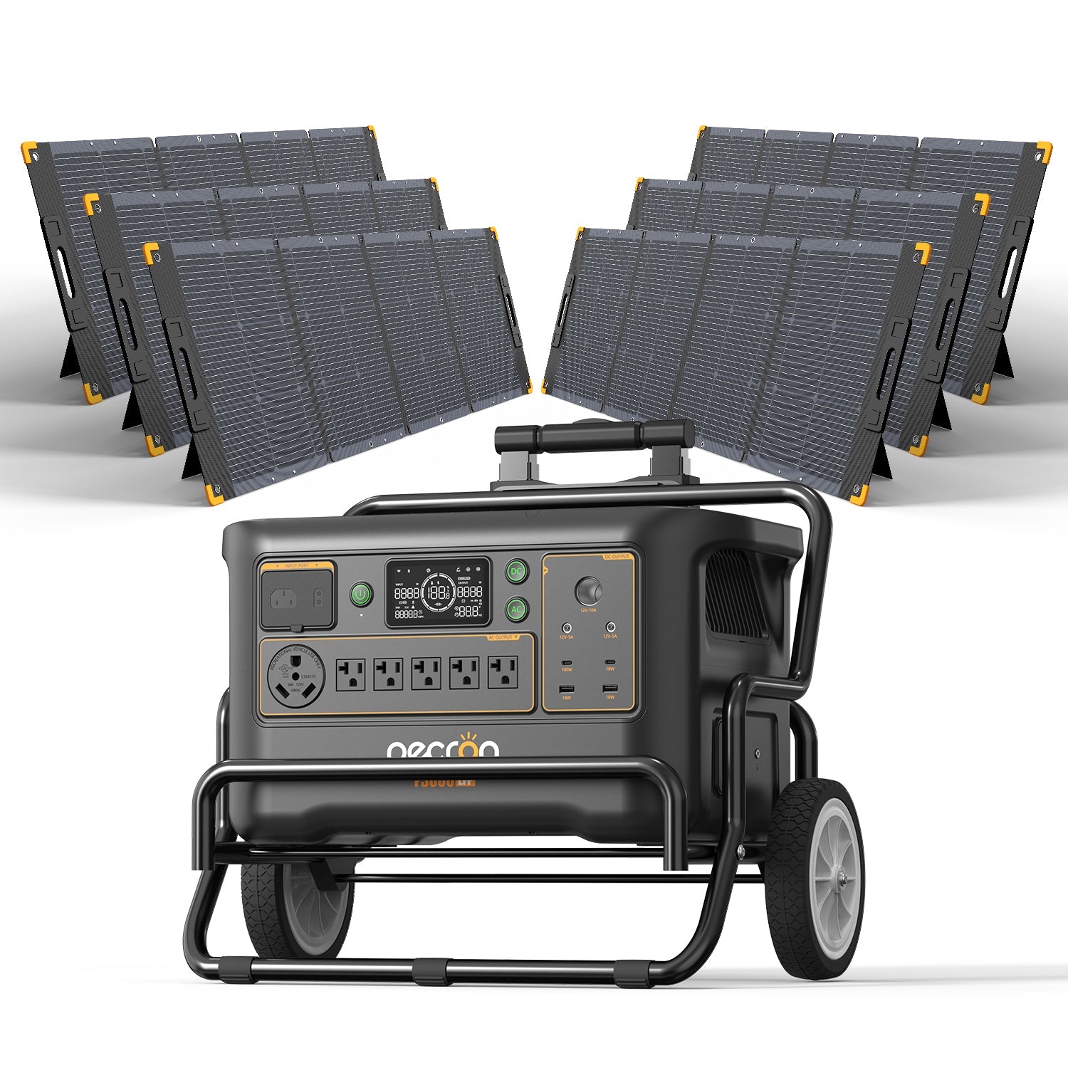 PECRON F3000LFP 3600W 3072Wh LiFePO4 Portable Solar Generator Home Backup
