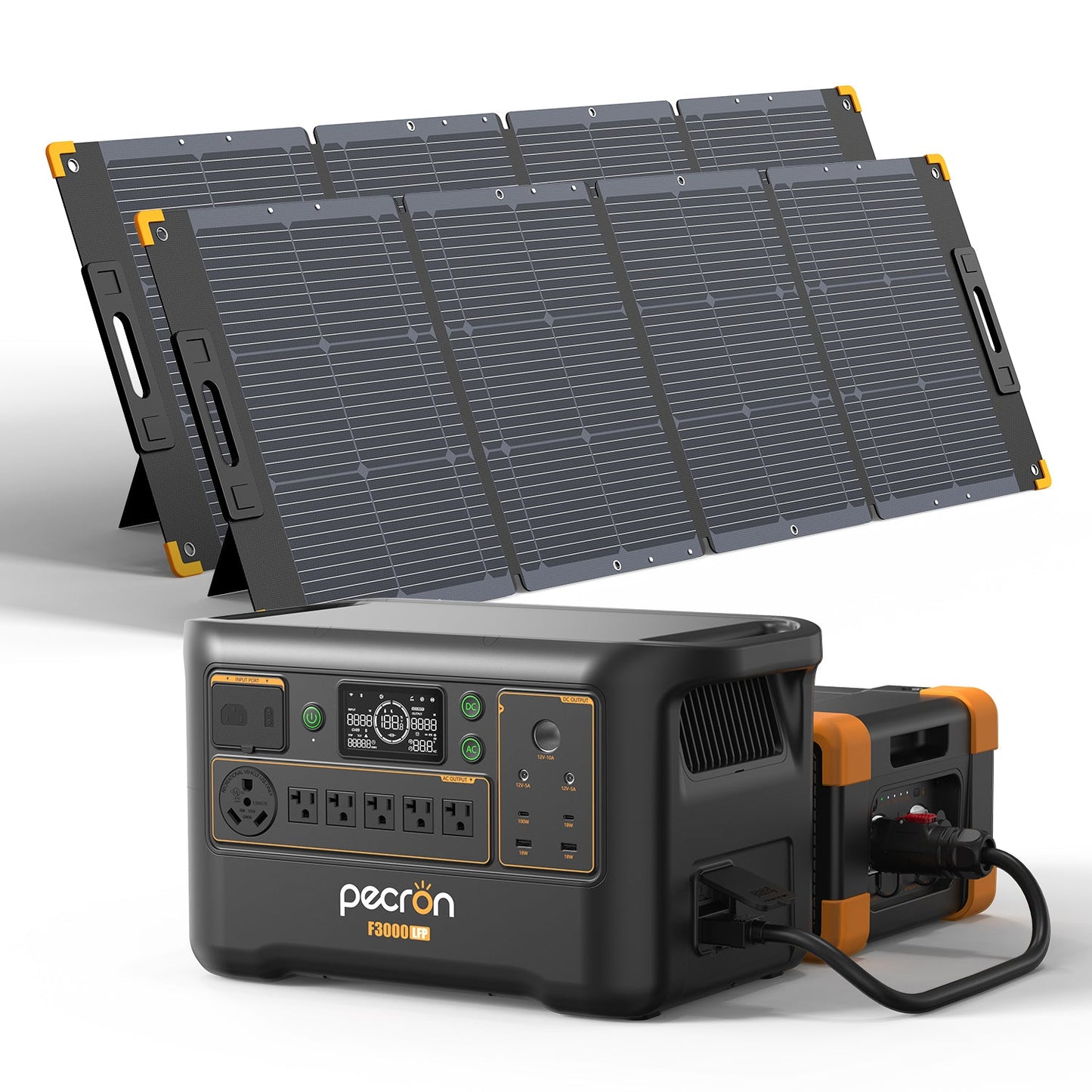 PECRON F3000LFP 3600W 3072Wh LiFePO4 Portable Solar Generator Home Backup