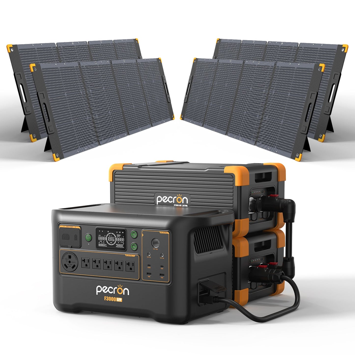 PECRON F3000LFP 3600W 3072Wh LiFePO4 Portable Solar Generator Home Backup