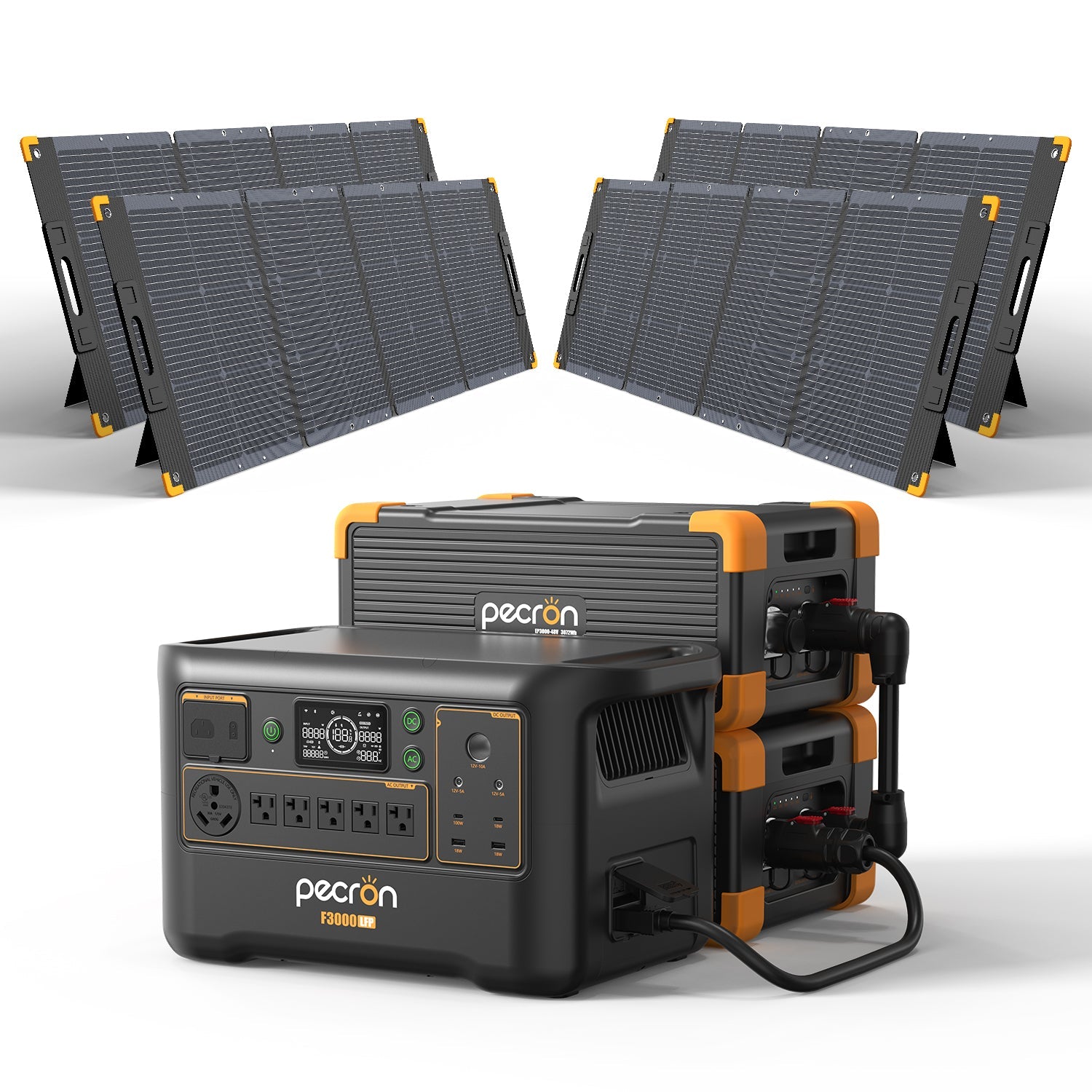 PECRON F3000LFP 3600W 3072Wh LiFePO4 Portable Solar Generator Home Backup
