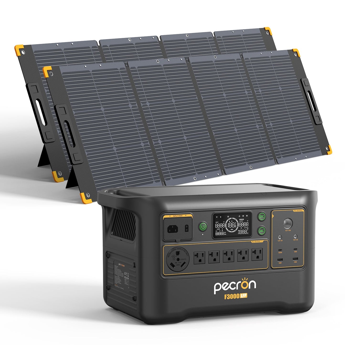 PECRON F3000LFP 3600W 3072Wh LiFePO4 Portable Solar Generator Home Backup
