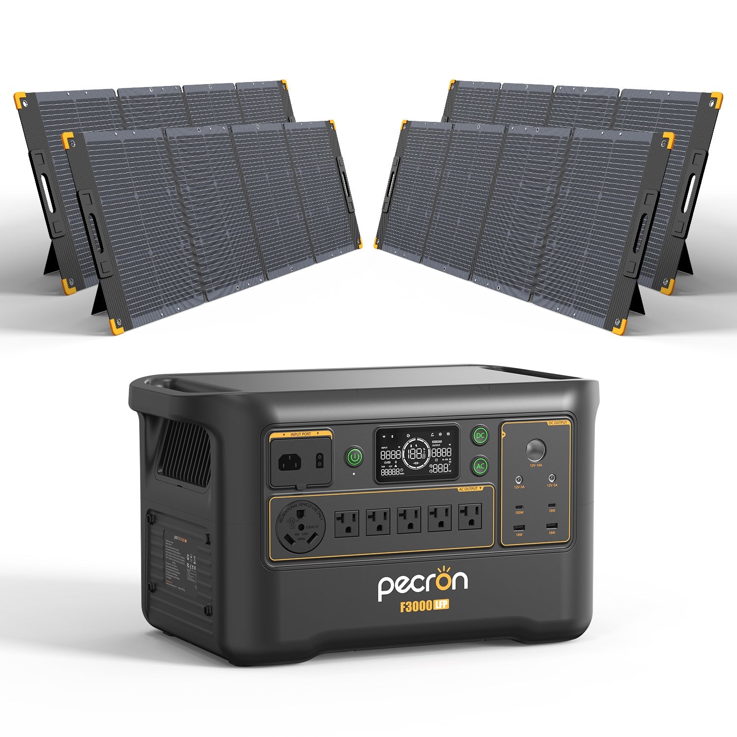 PECRON F3000LFP 3600W 3072Wh LiFePO4 Portable Solar Generator Home Backup