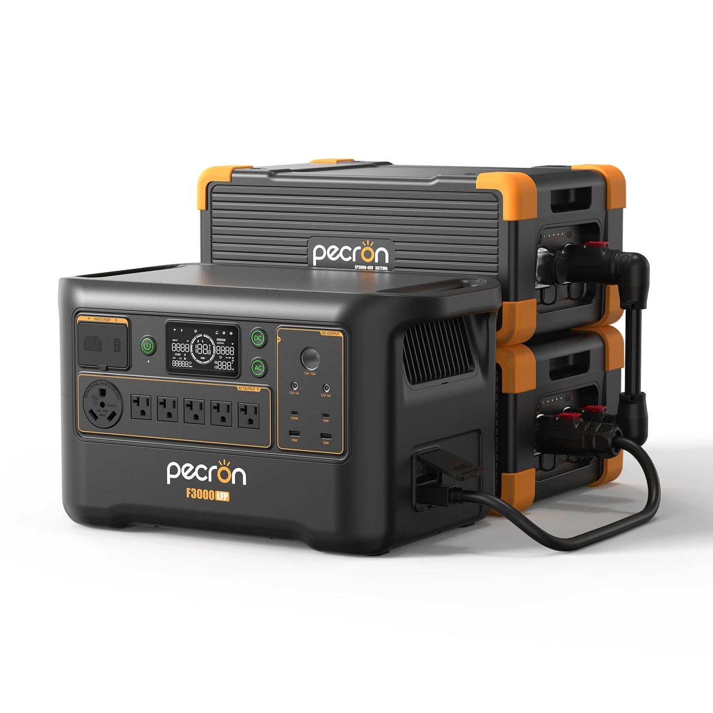 PECRON F3000LFP 3600W 3072Wh LiFePO4 Portable Solar Generator Home Backup
