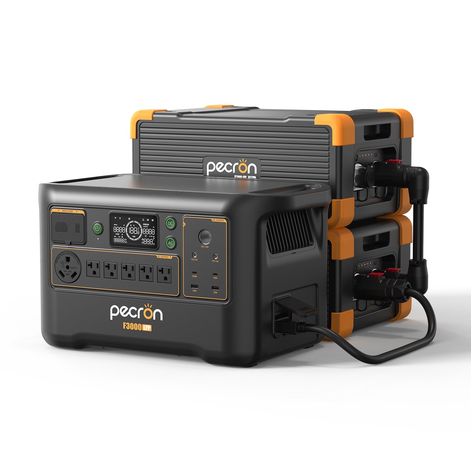 PECRON F3000LFP 3600W 3072Wh LiFePO4 Portable Solar Generator Home Backup