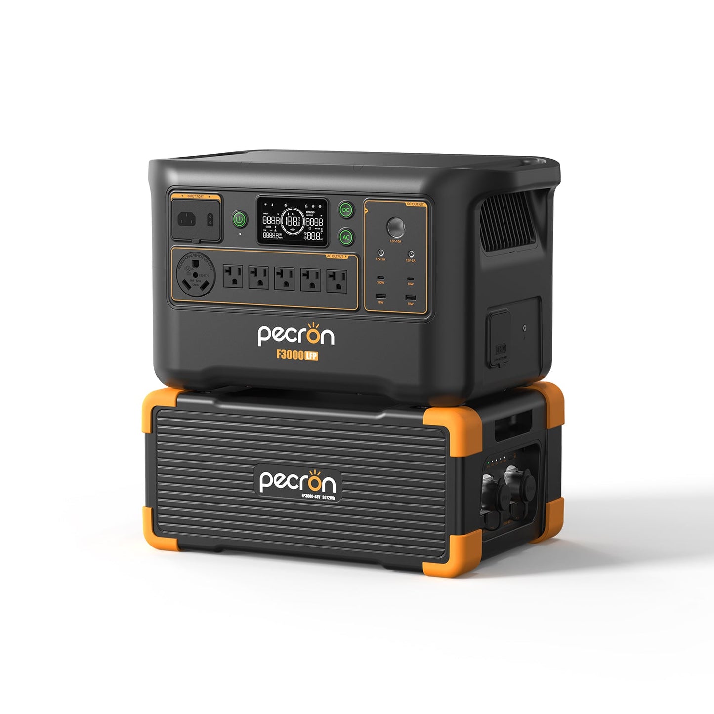 PECRON F3000LFP 3600W 3072Wh LiFePO4 Portable Solar Generator Home Backup