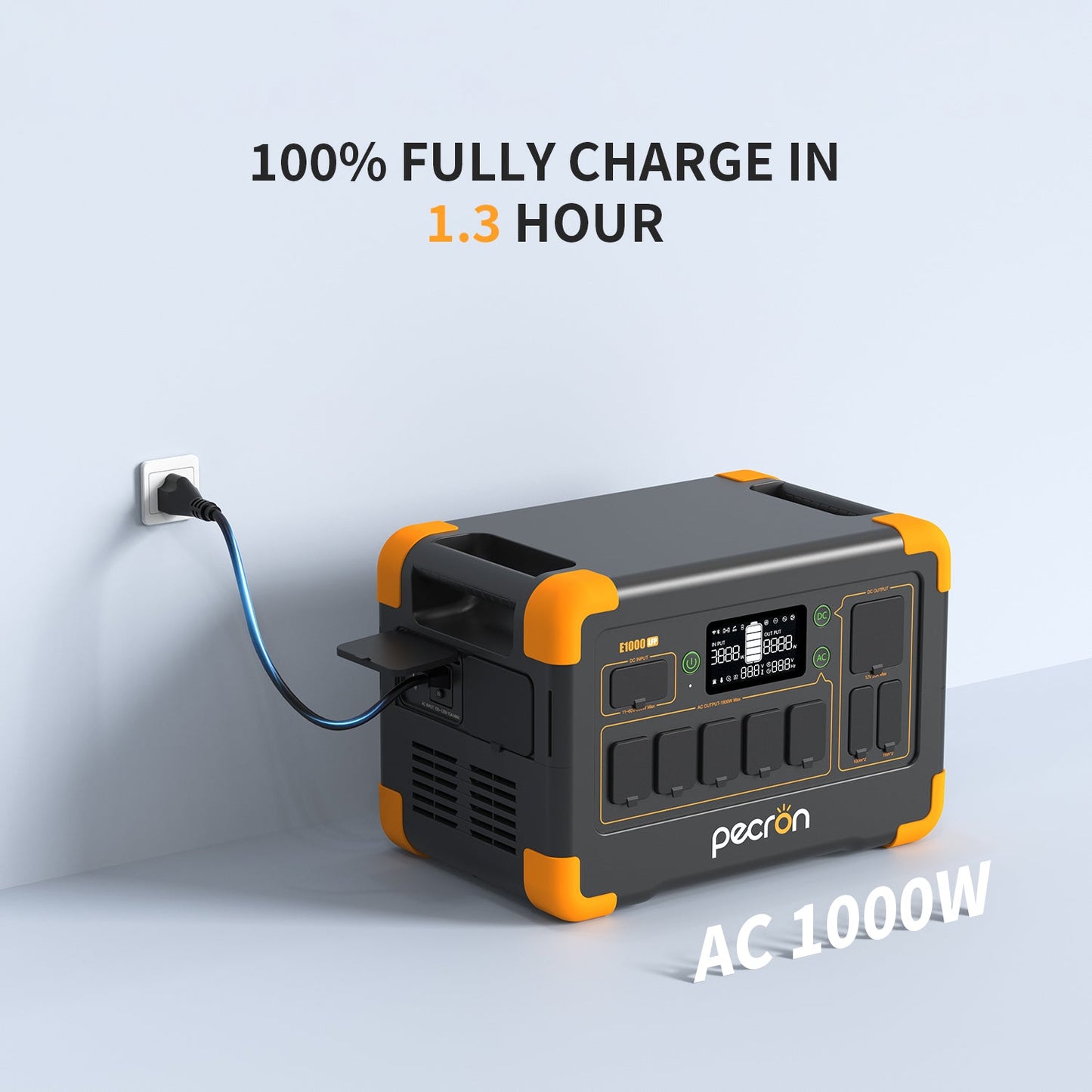 PECRON E1000LFP Portable Solar Generator 1024Wh LiFePO4 Power Station Kit