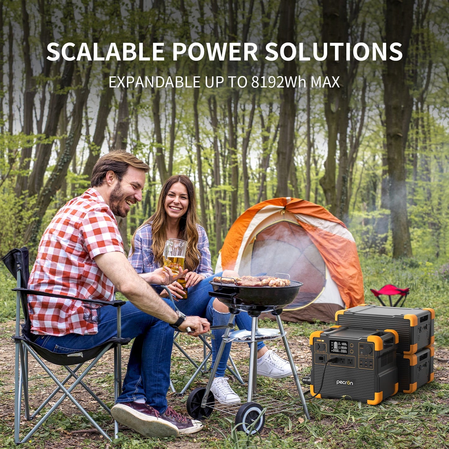 PECRON E2400LFP Portable Power Station 2400W 2048Wh LiFePO4 Solar Generator