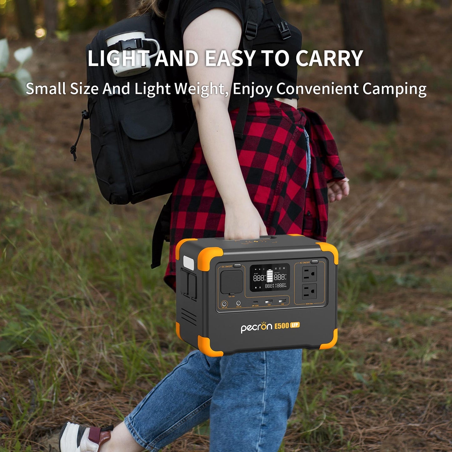 PECRON E500LFP 600W Portable Power Station 576Wh LiFePO4 Battery for Outdoor Adventures