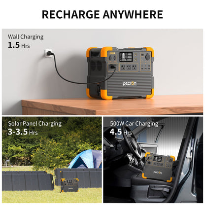 PECRON E2400LFP Portable Power Station 2400W 2048Wh LiFePO4 Solar Generator