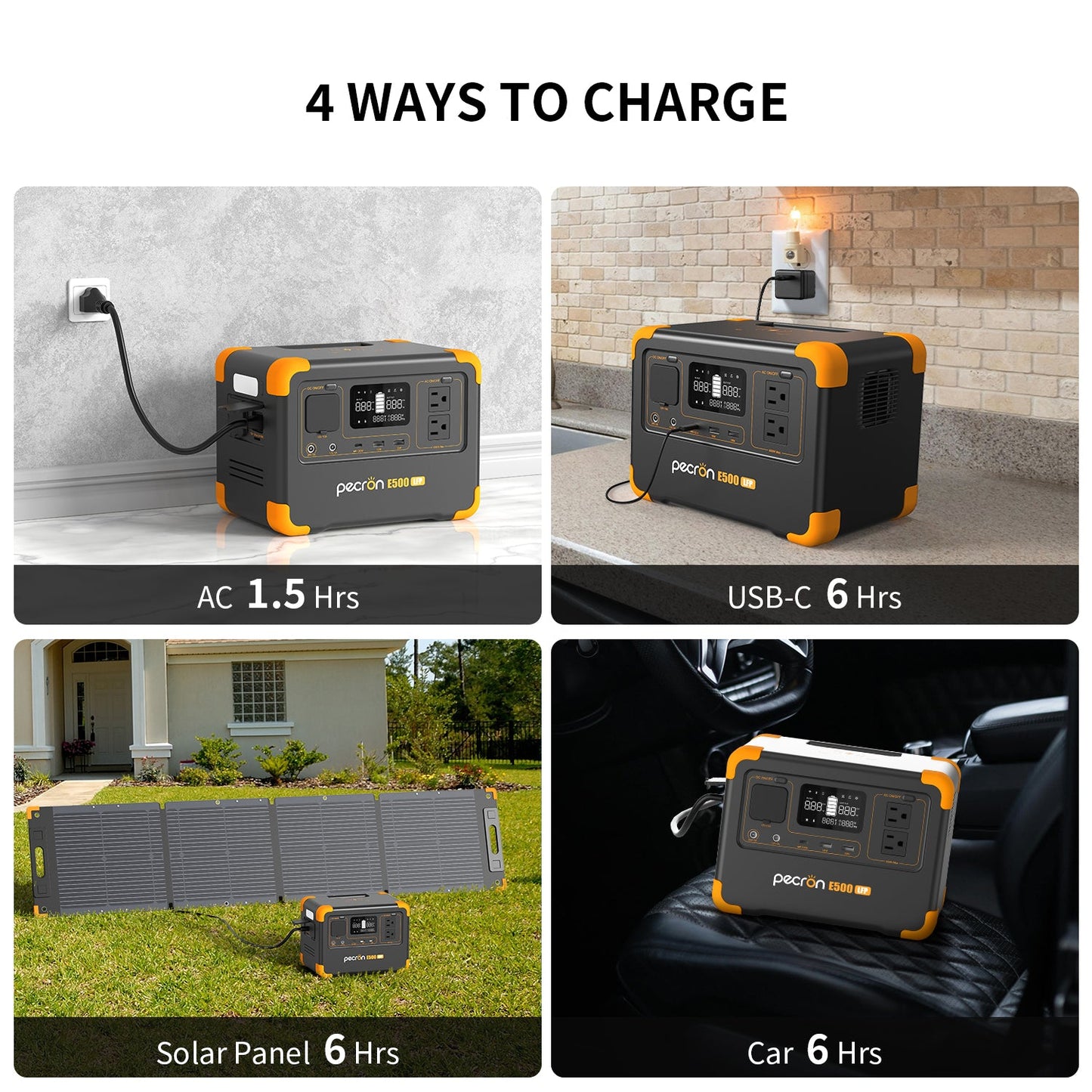 PECRON E500LFP 600W Portable Power Station 576Wh LiFePO4 Battery for Outdoor Adventures