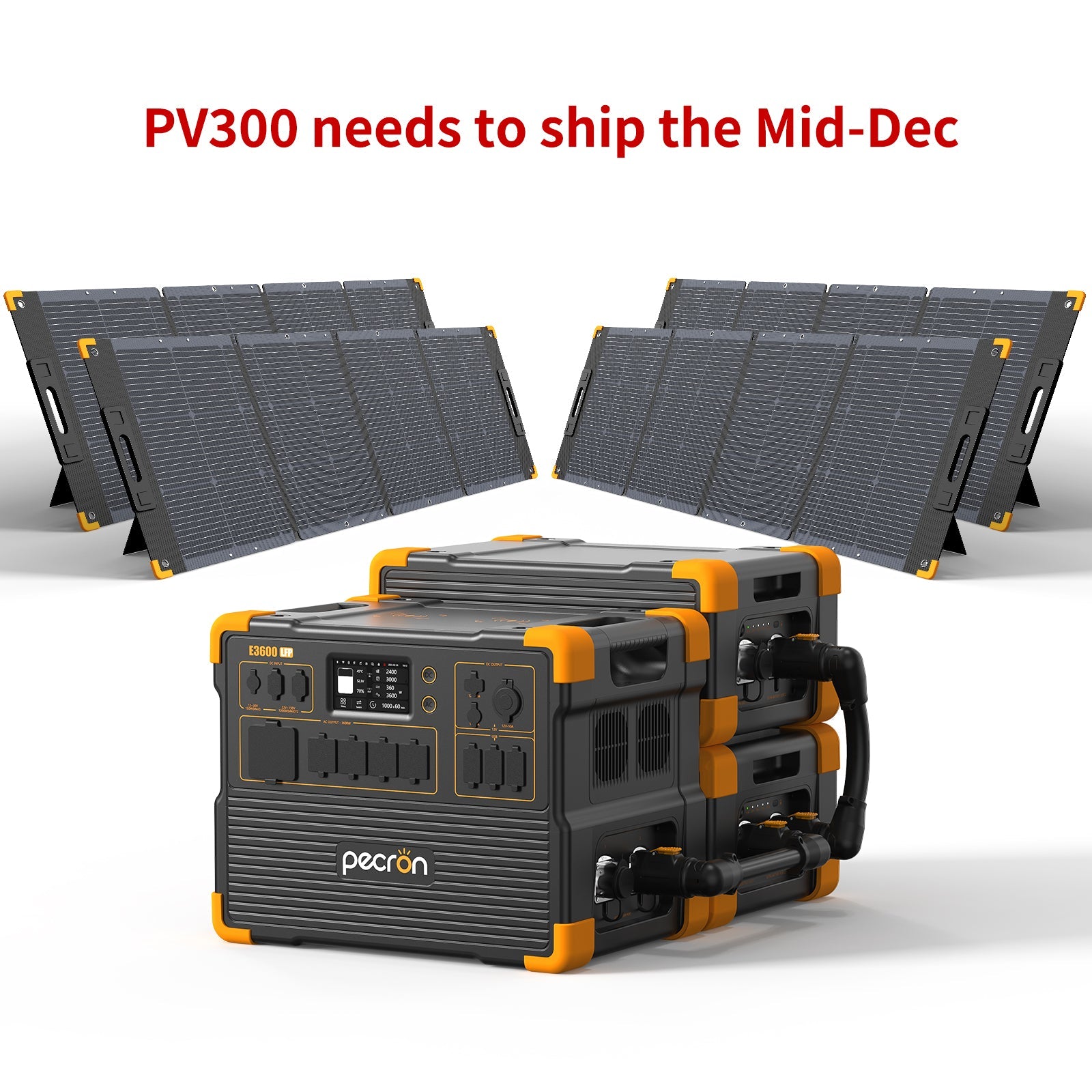 PECRON E3600LFP Solar Generator Kit: 3600W 3072Wh LiFePo4 Portable Power Station