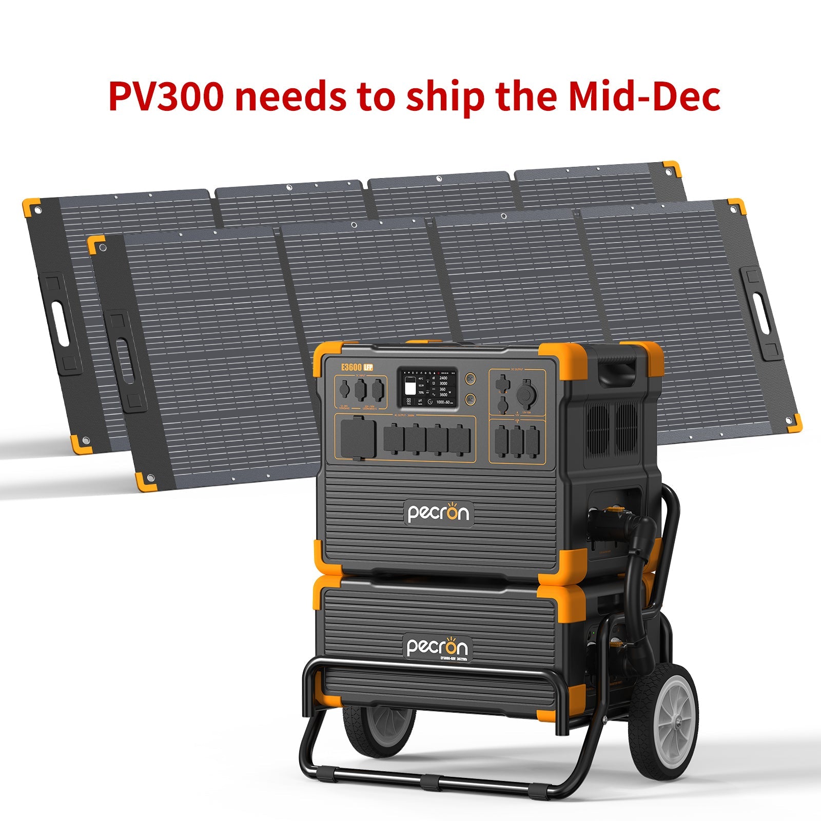 PECRON E3600LFP Solar Generator Kit: 3600W 3072Wh LiFePo4 Portable Power Station