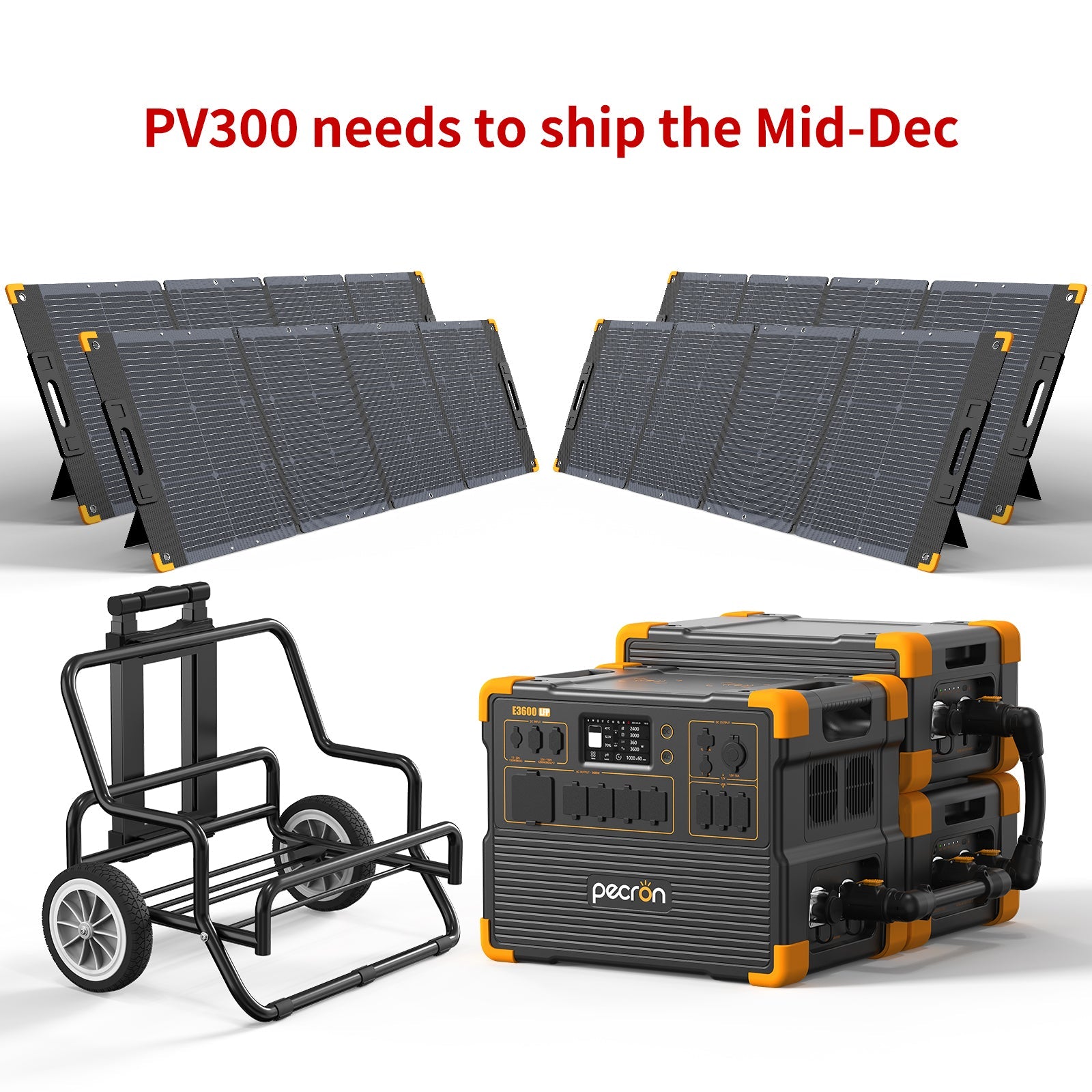 PECRON E3600LFP Solar Generator Kit: 3600W 3072Wh LiFePo4 Portable Power Station