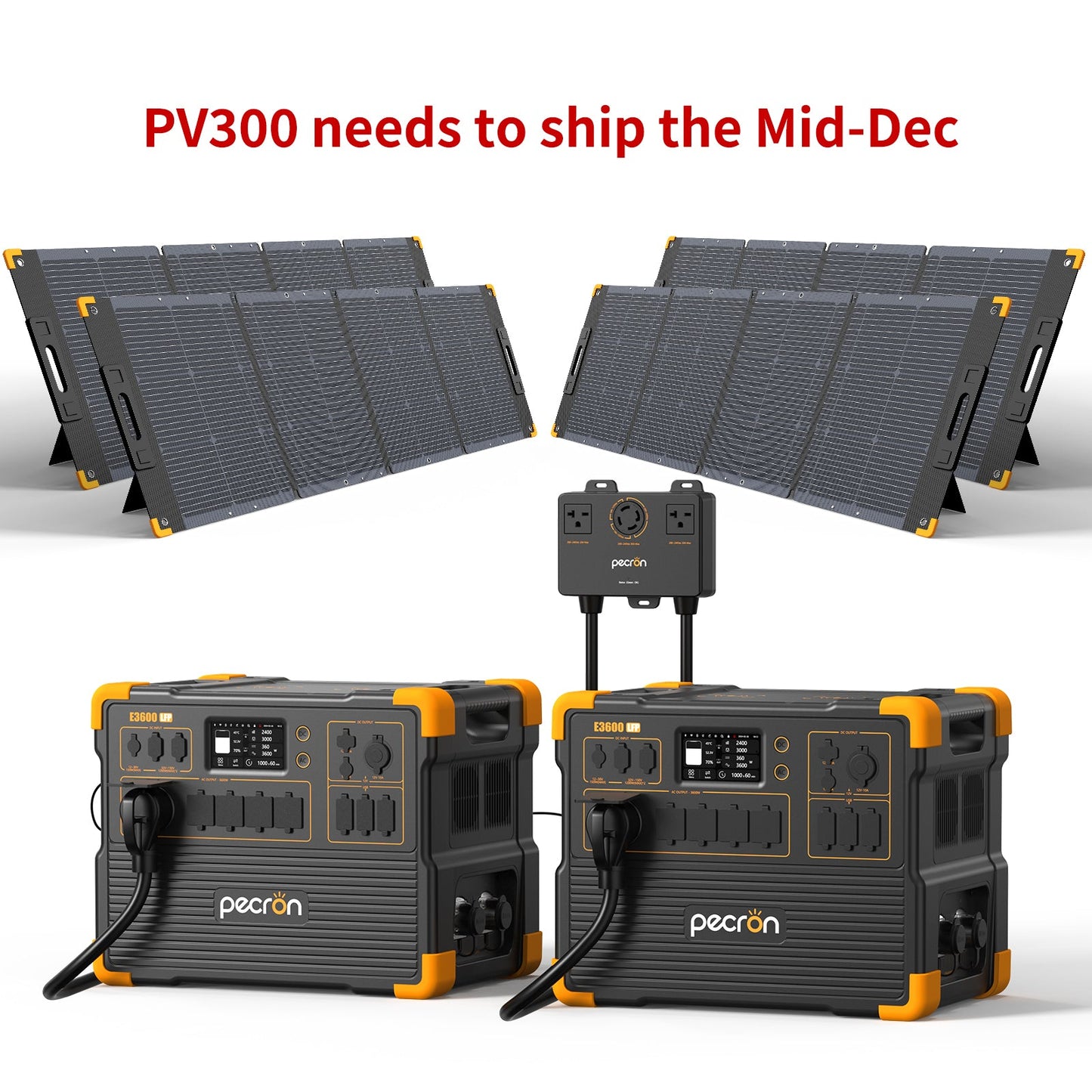 PECRON E3600LFP Solar Generator Kit: 3600W 3072Wh LiFePo4 Portable Power Station