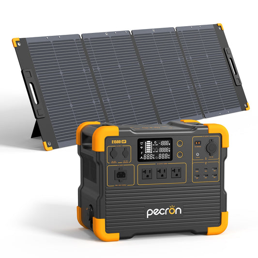PECRON E1500LFP Portable Solar Generator Kit LiFePO4 2200W Fast Charging