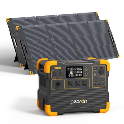 PECRON E1500LFP Portable Solar Generator Kit LiFePO4 2200W Fast Charging