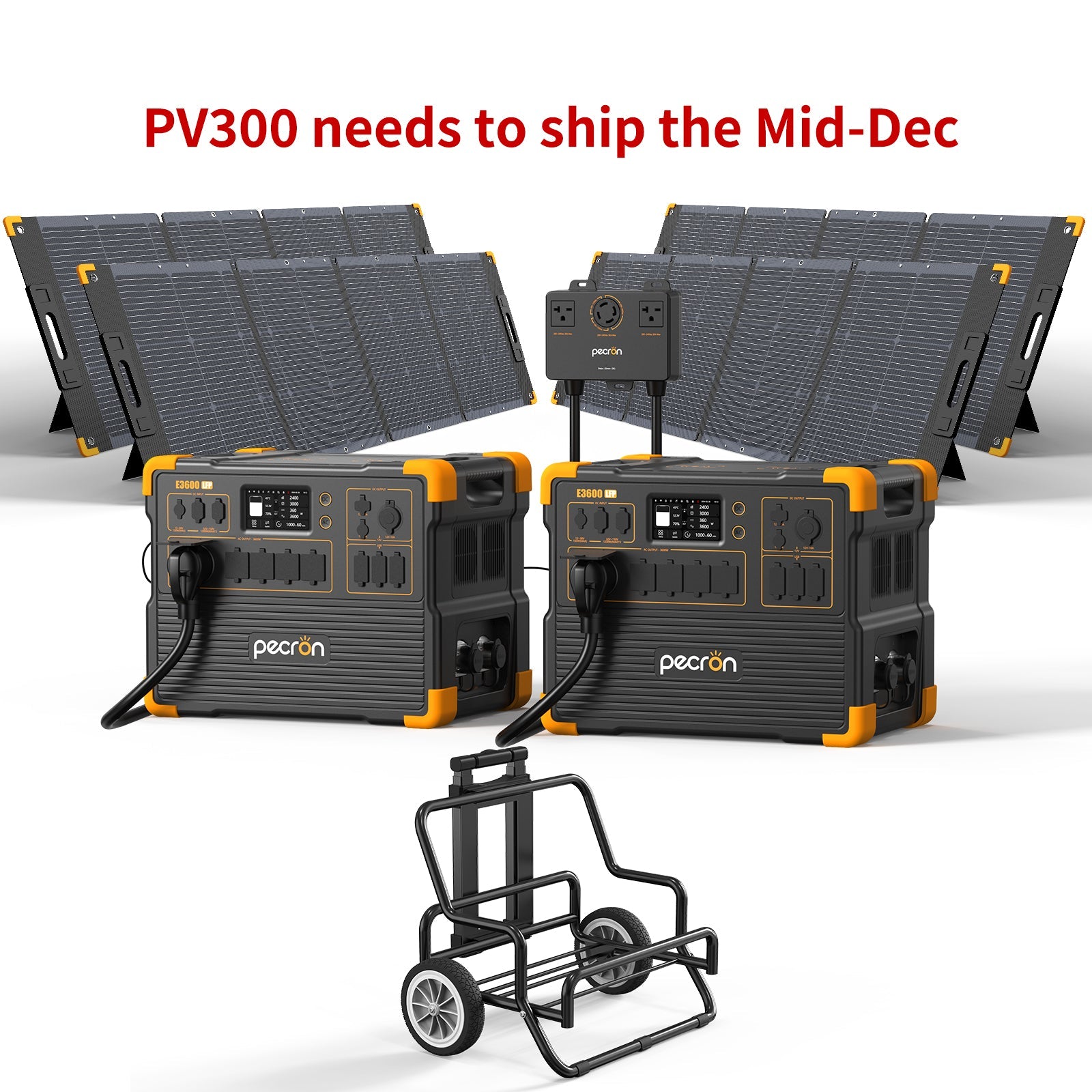 PECRON E3600LFP Solar Generator Kit: 3600W 3072Wh LiFePo4 Portable Power Station