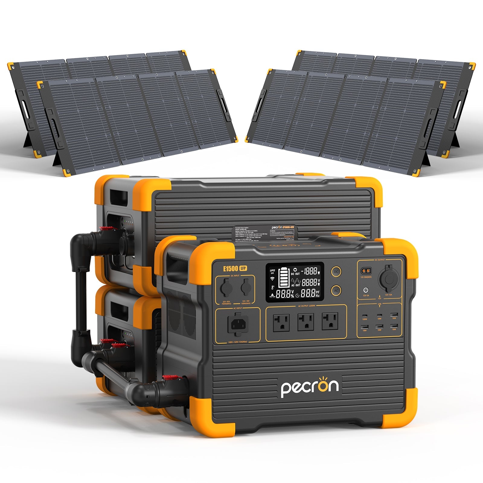 PECRON E1500LFP Pro Expandable Portable Power Station: 2200W, 1536Wh LiFePO4