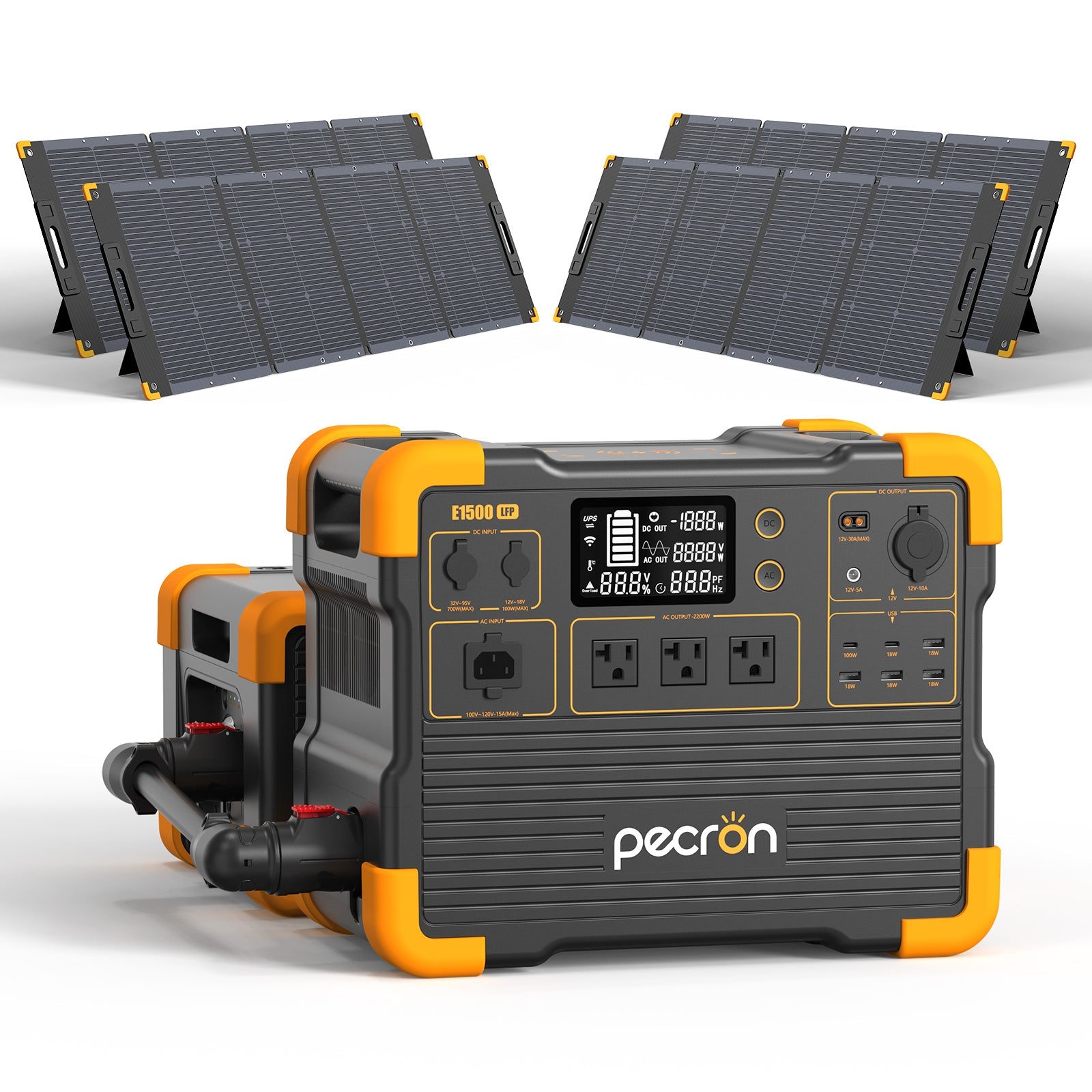 PECRON E1500LFP Pro Expandable Portable Power Station: 2200W, 1536Wh LiFePO4