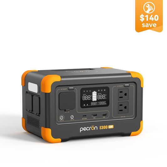 PECRON E300LFP 600W 288Wh Portable Power Station: Durable LiFePO4, Solar Ready