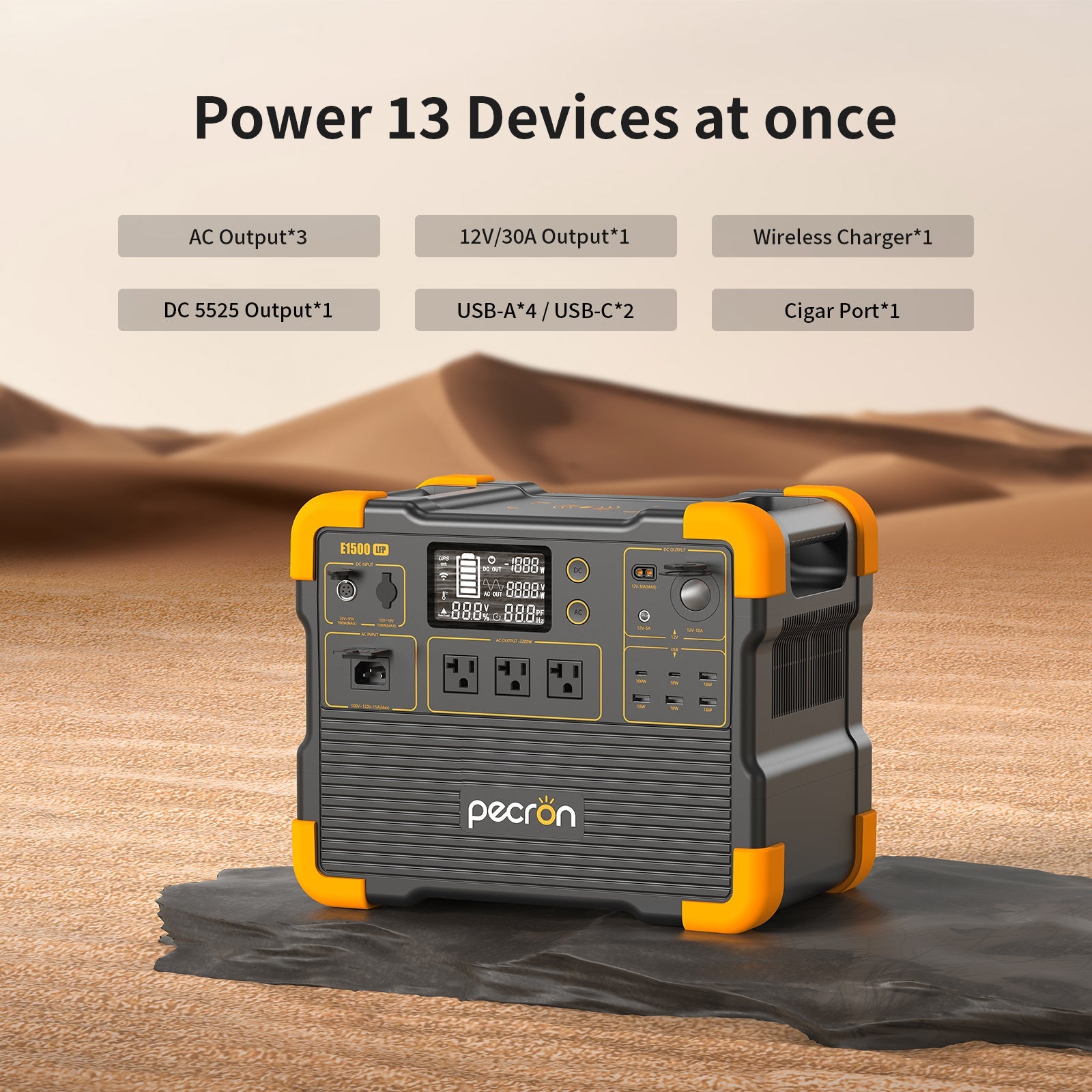 PECRON E1500LFP Pro Expandable Portable Power Station: 2200W, 1536Wh LiFePO4