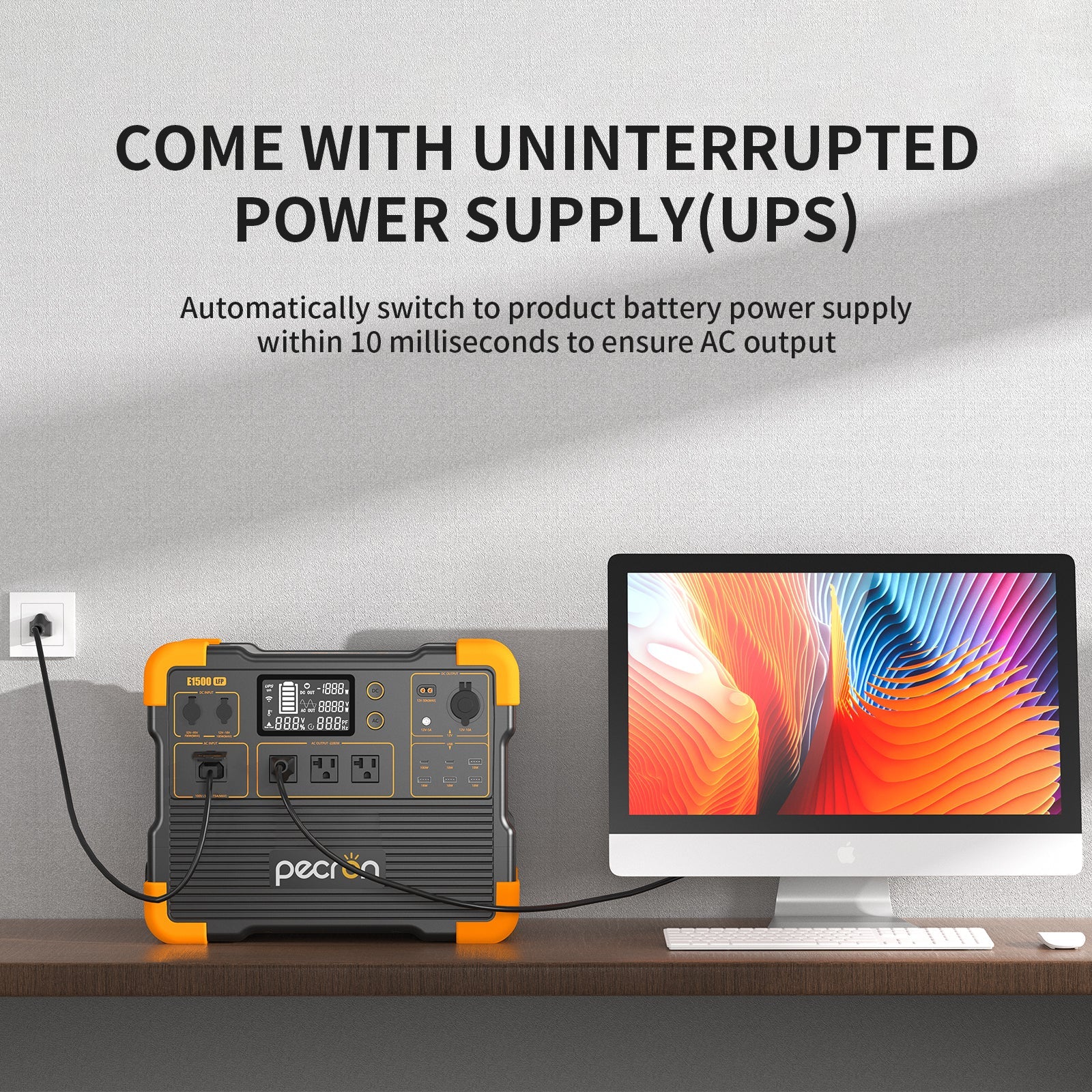 PECRON E1500LFP Pro Expandable Portable Power Station: 2200W, 1536Wh LiFePO4