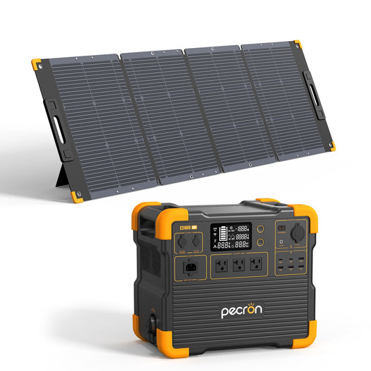 PECRON E2400LFP 2400W 2048Wh Portable Solar Generator Power Station Kit
