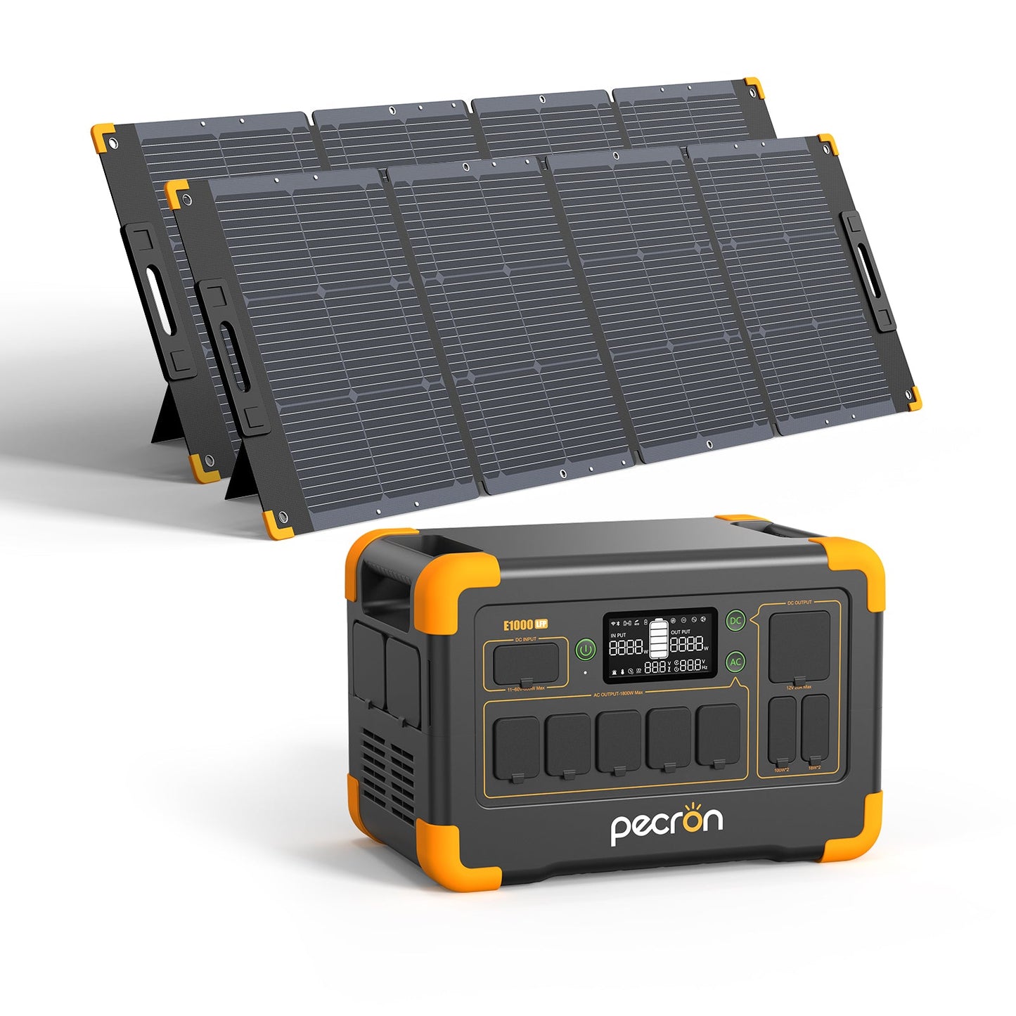 PECRON E1000LFP Portable Solar Generator 1024Wh LiFePO4 Power Station Kit
