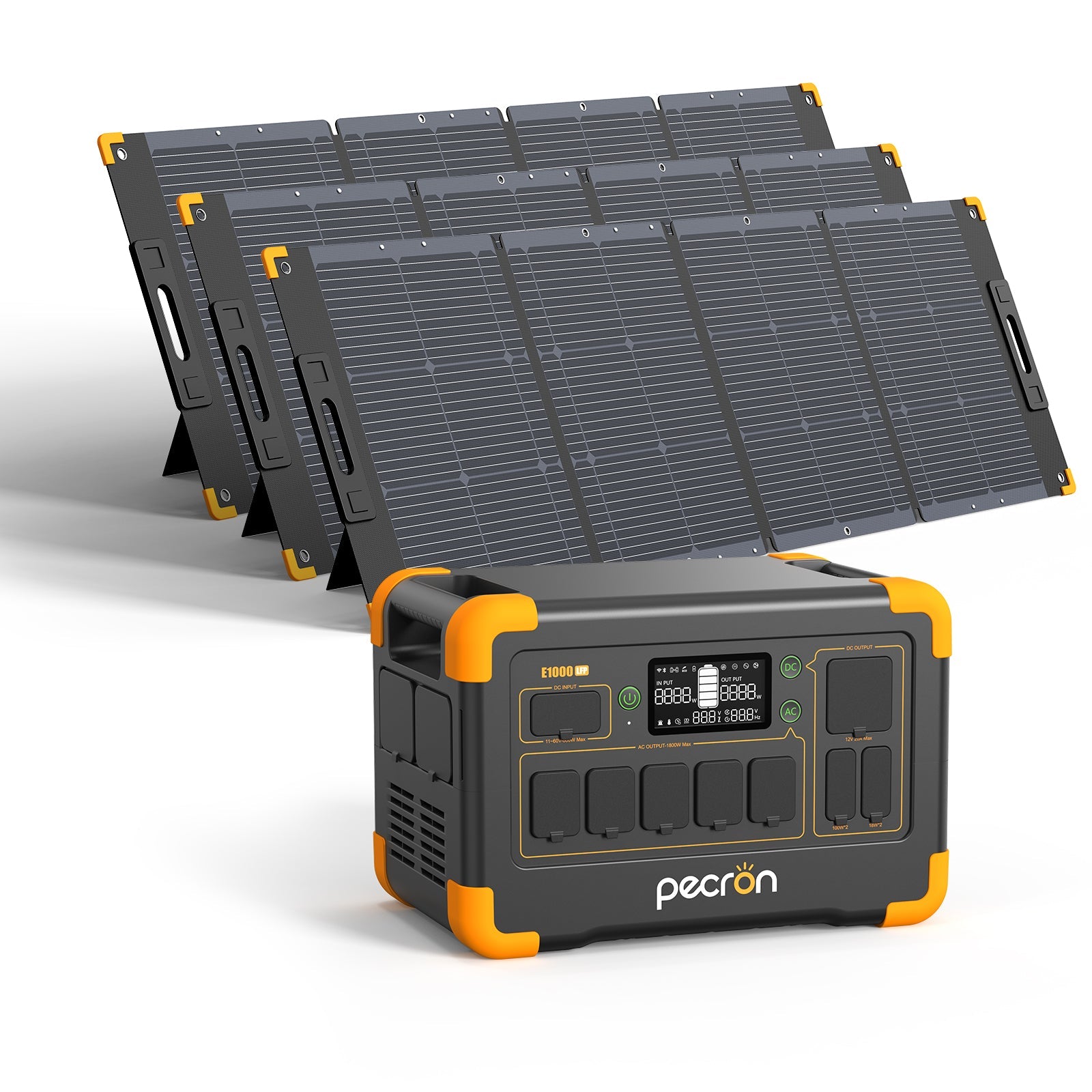 PECRON E1000LFP Portable Solar Generator 1024Wh LiFePO4 Power Station Kit