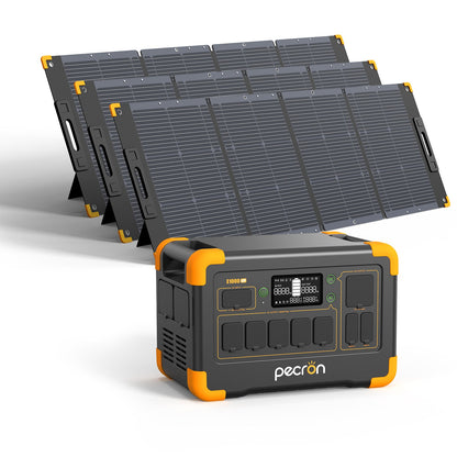 PECRON E1000LFP Portable Solar Generator 1024Wh LiFePO4 Power Station Kit