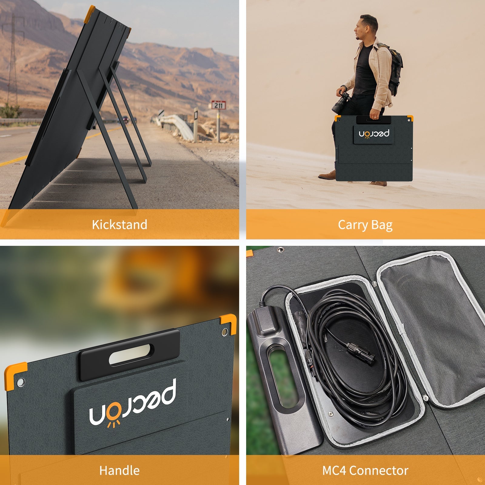 PECRON PV200 200W Portable Folding Solar Panel: High-Efficiency, Waterproof, Eco-Friendly Power