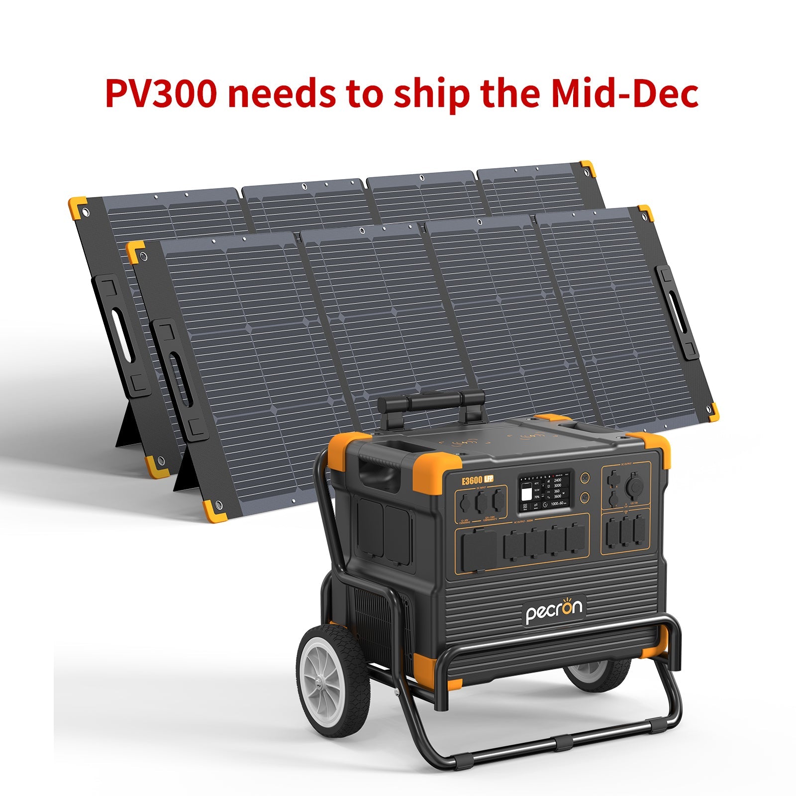 PECRON E3600LFP Solar Generator Kit: 3600W 3072Wh LiFePo4 Portable Power Station