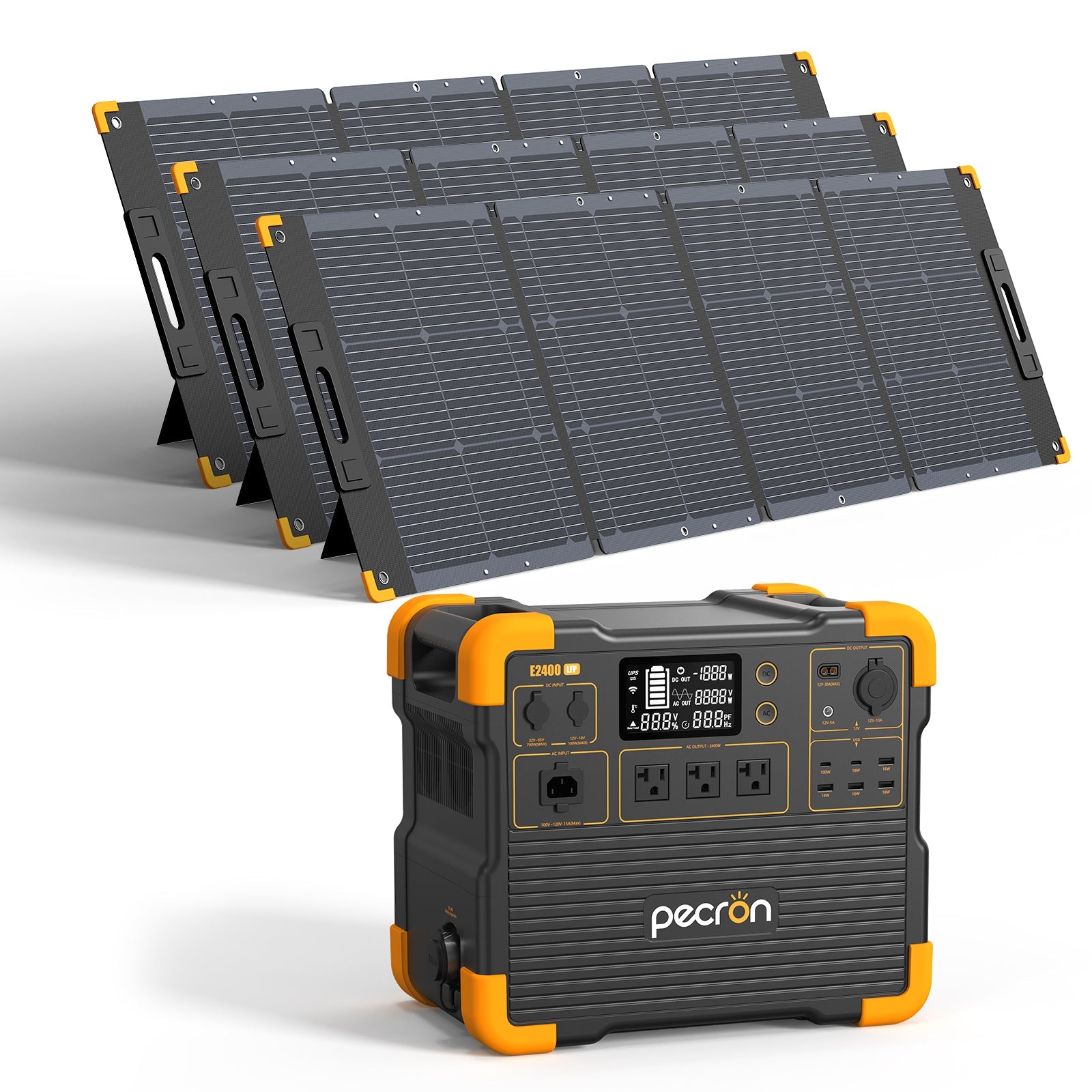 PECRON E2400LFP Portable Power Station 2400W 2048Wh LiFePO4 Solar Generator