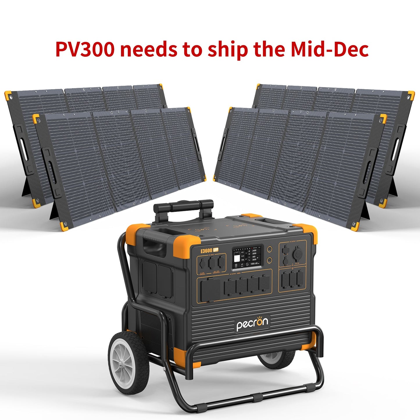 PECRON E3600LFP Solar Generator Kit: 3600W 3072Wh LiFePo4 Portable Power Station
