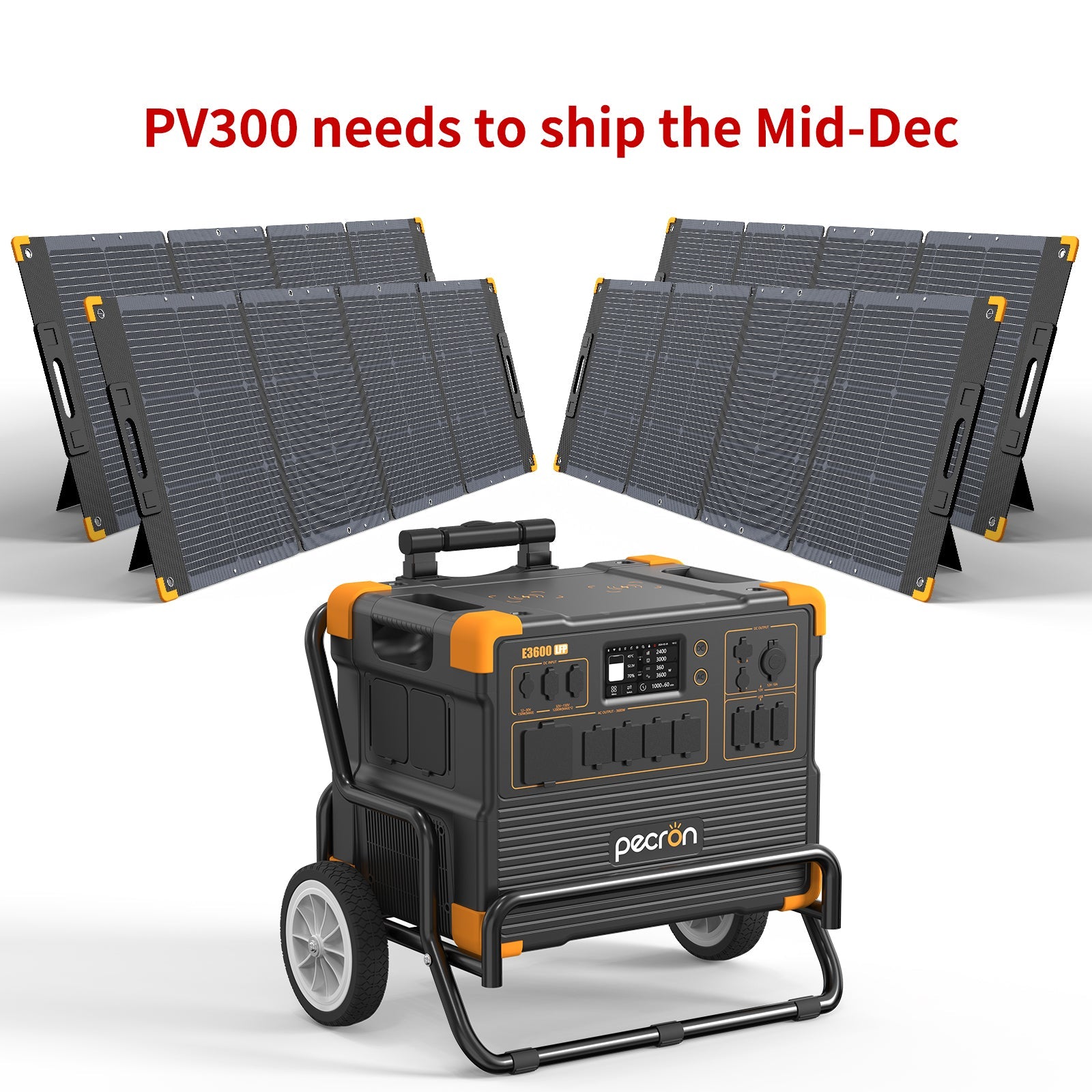PECRON E3600LFP Solar Generator Kit: 3600W 3072Wh LiFePo4 Portable Power Station