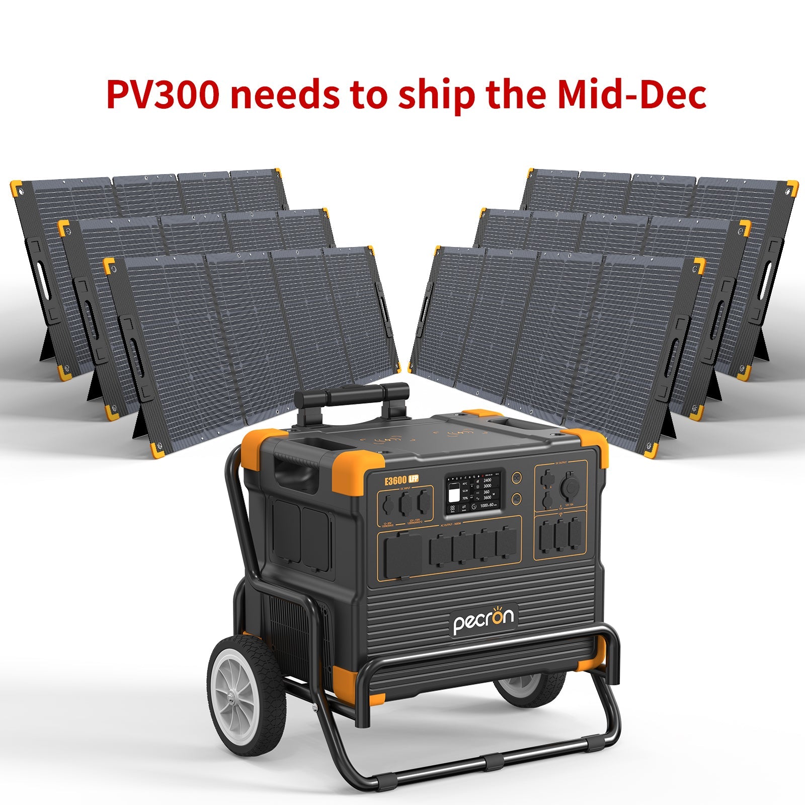PECRON E3600LFP Solar Generator Kit: 3600W 3072Wh LiFePo4 Portable Power Station