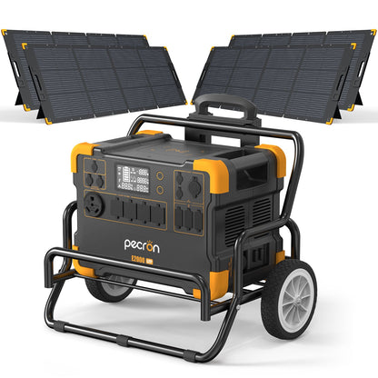 PECRON E2000LFP Expandable 2000W Portable Solar Generator Power Station Kit