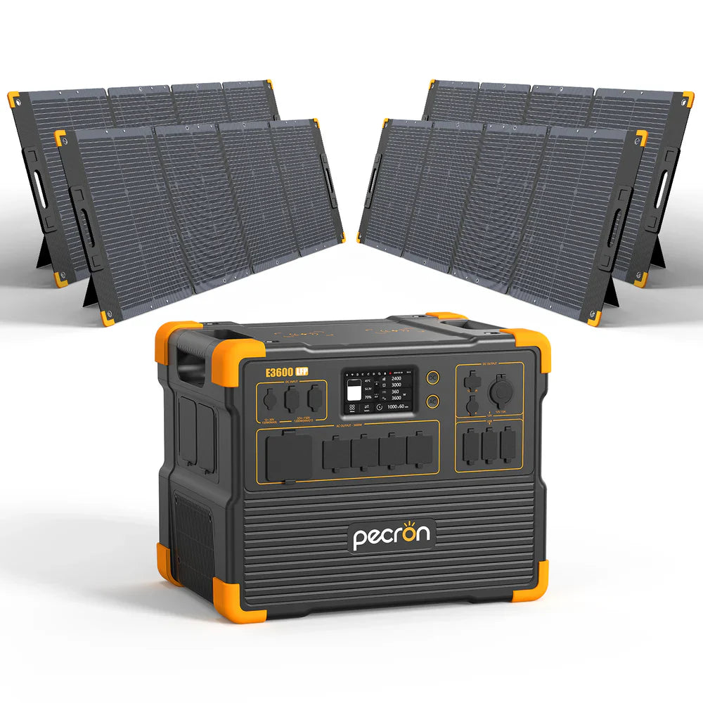 PECRON E3600LFP Solar Generator Kit: 3600W 3072Wh LiFePo4 Portable Power Station