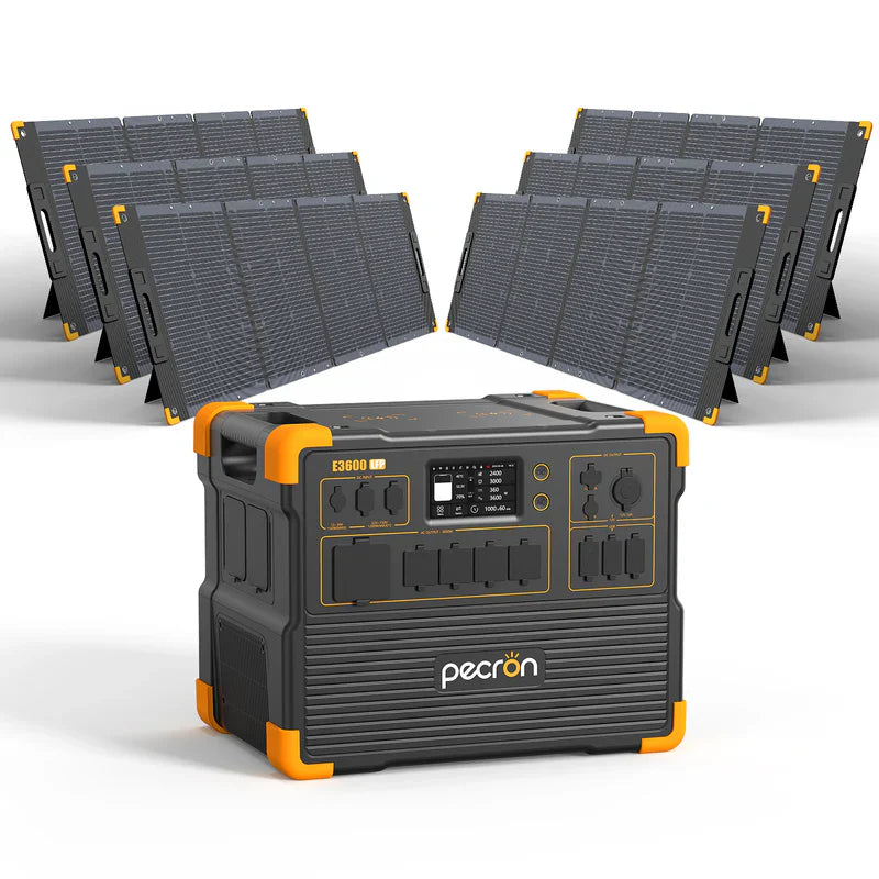 PECRON E3600LFP Solar Generator Kit: 3600W 3072Wh LiFePo4 Portable Power Station